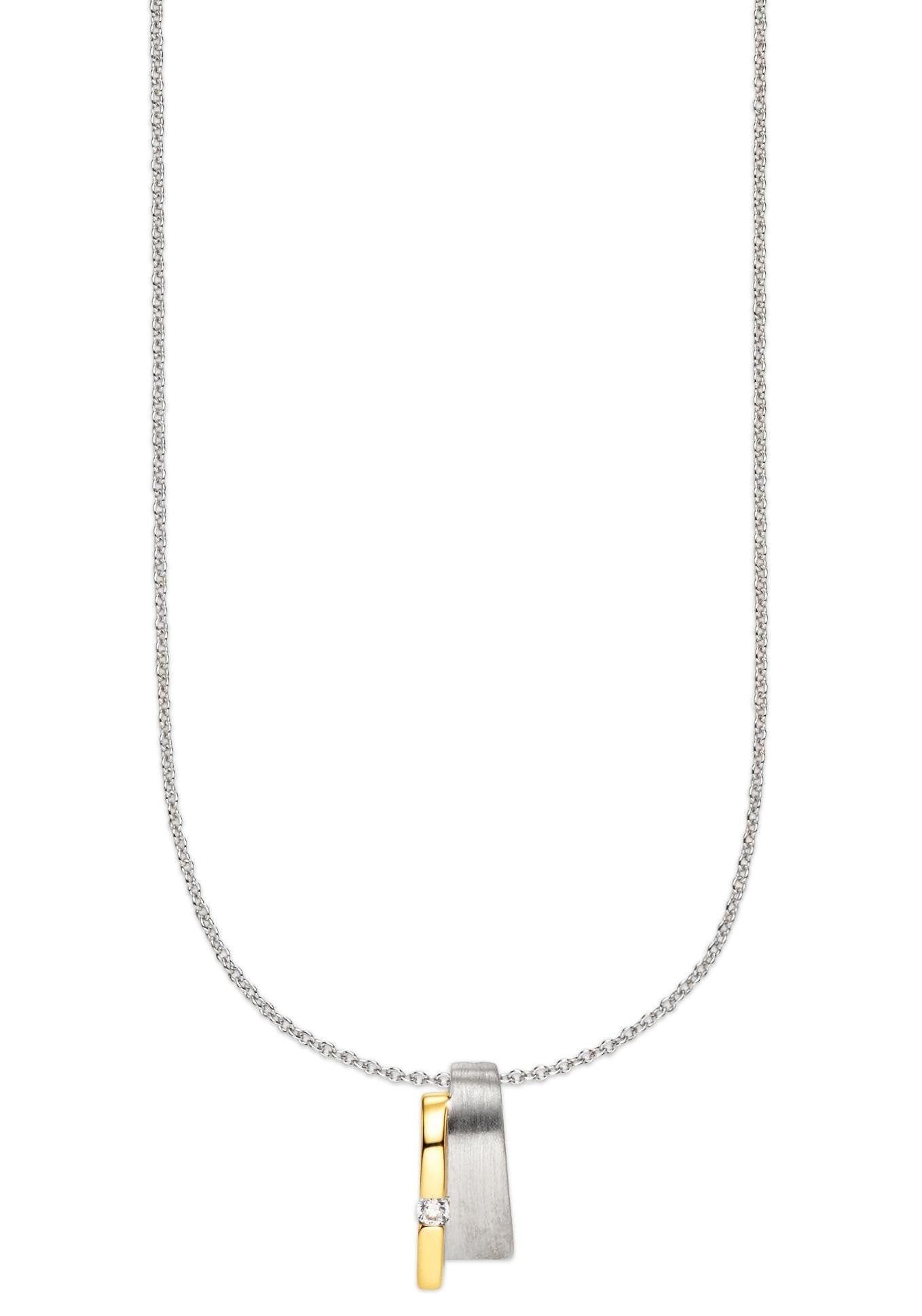 Bruno Banani Kette mit Anhänger »Schmuck Geschenk Silber 925 Halsschmuck Halskette Ankerkette«, mit Zirkonia (synth.)