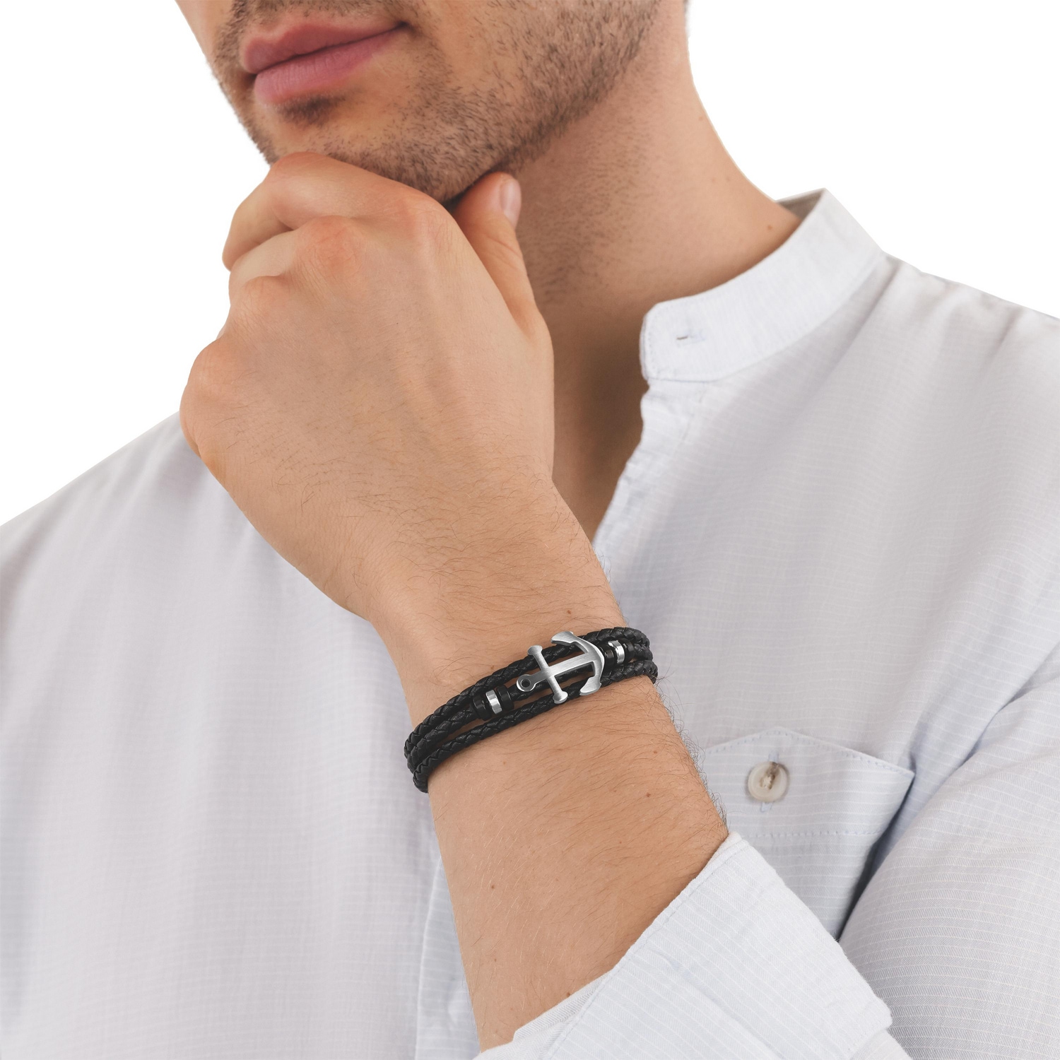 TOM TAILOR Lederarmband »Schmuck Geschenk Edelstahl Leder Kautschuk Anker«