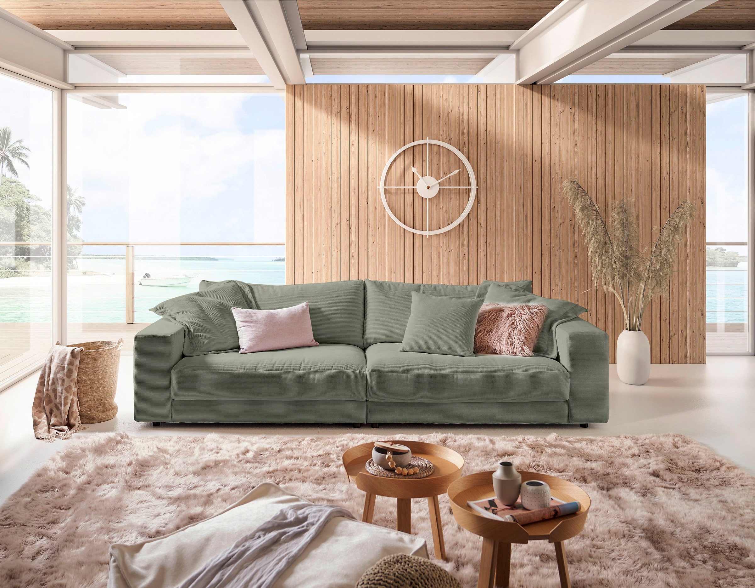 Places of Style Big-Sofa »Enisa, legere Polsterung B/T/H: 290/127/85 cm«, Zeitloses und stylisches Loungemöbel, in Fein- und Breitcord