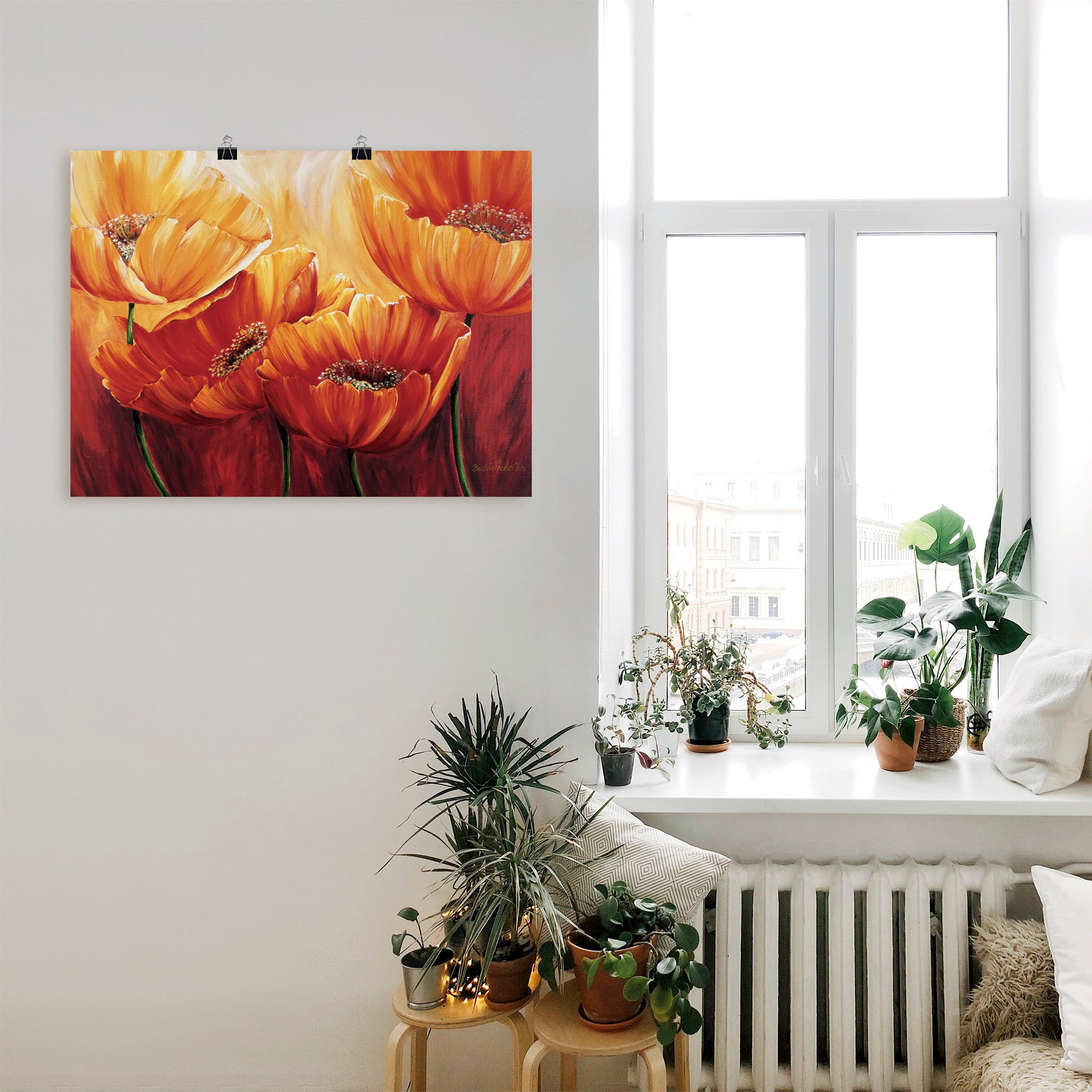 Artland Wandbild »Vier Mohnblumen«, Blumen, (1 St.), als Leinwandbild,  Wandaufkleber oder Poster in versch. Größen bestellen | BAUR | Poster