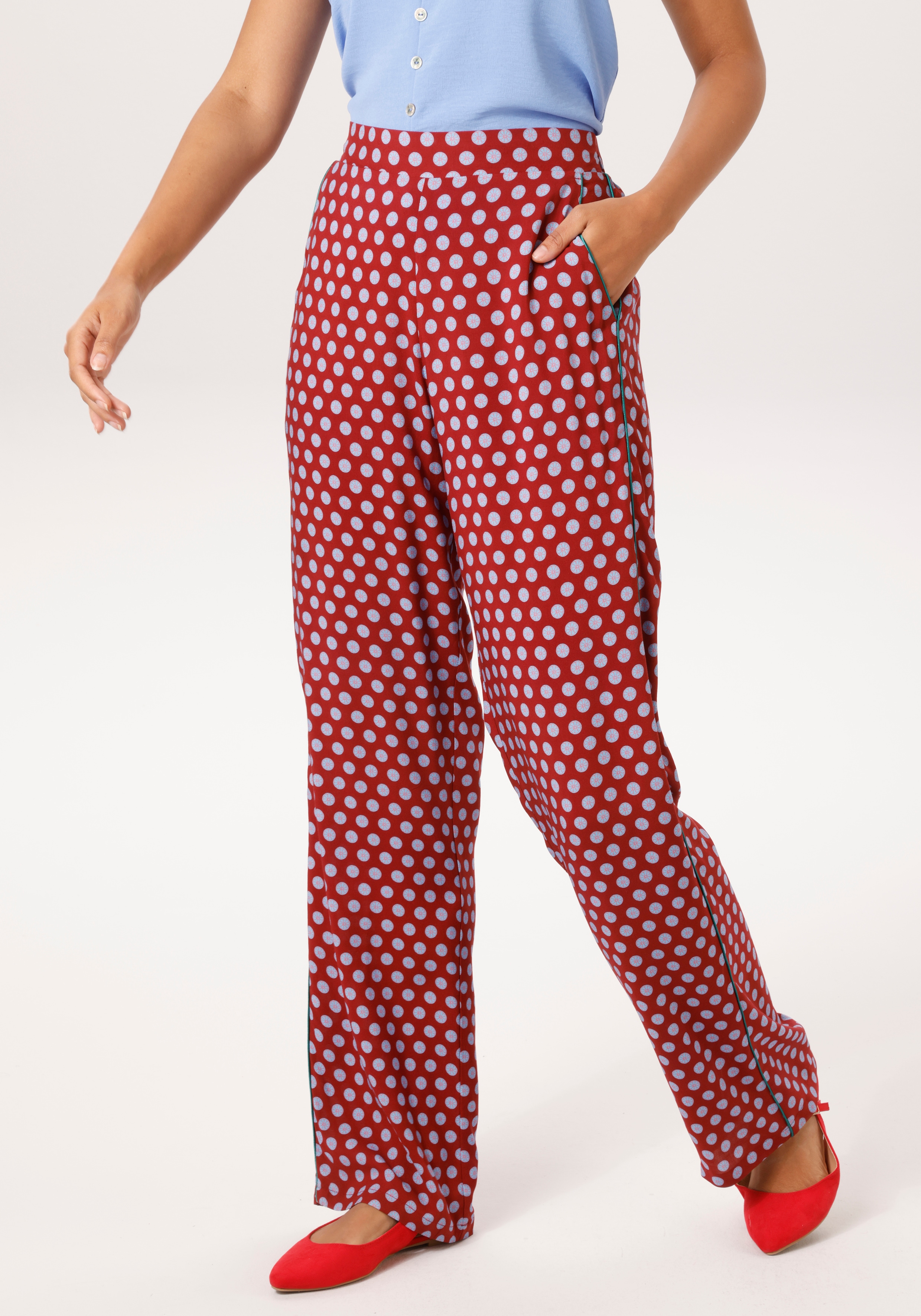 Aniston CASUAL Schlupfhose allover mit gemusterten Punkten bedruckt