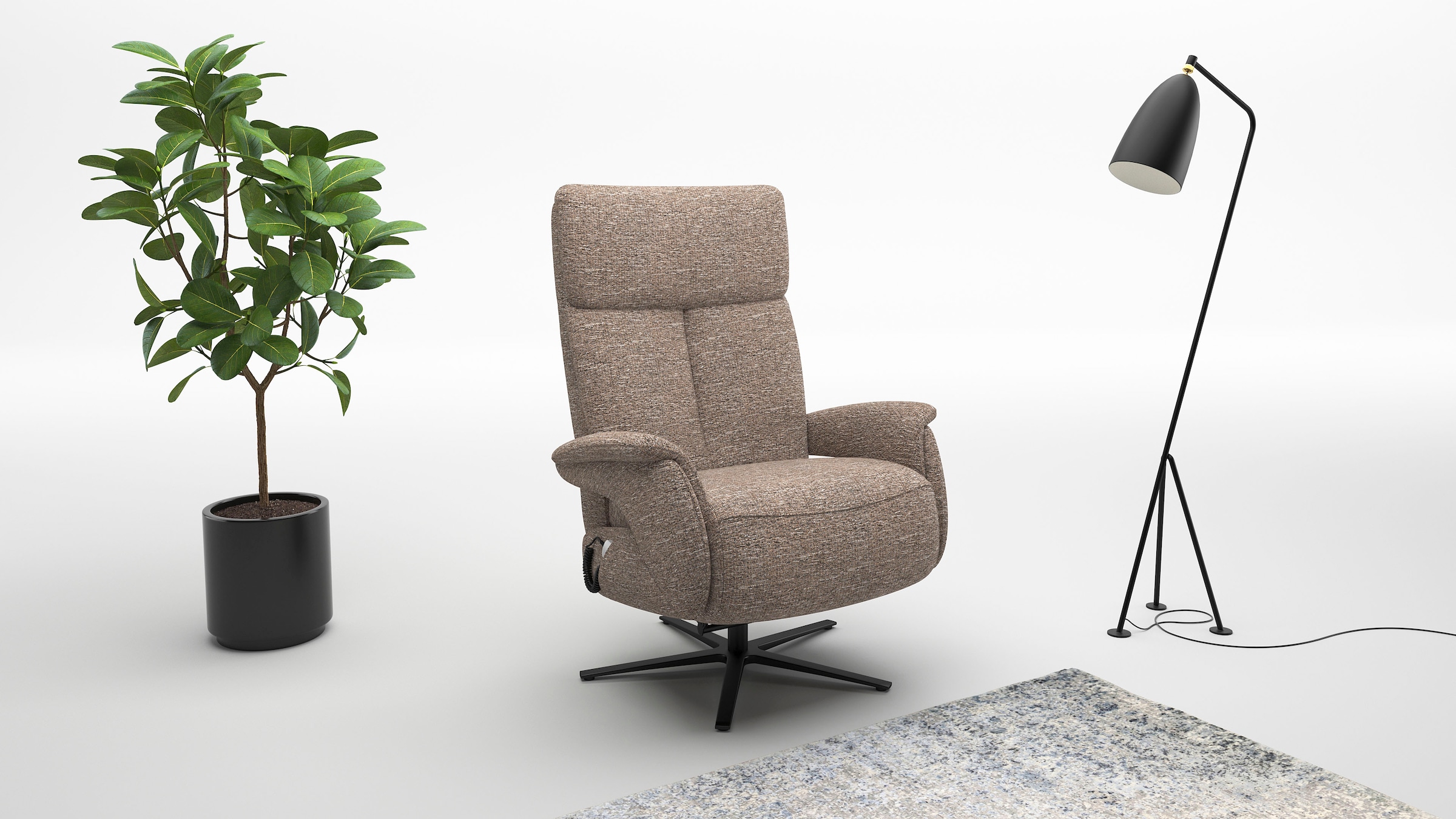 TV-Sessel SIT & MORE, B:86cm H:120cm T:86cm, braun, 100%Polyester, Sessel, "Triple Seven Xtra large, bis 200kg belastbar, mit Herz-Waage Funktion",