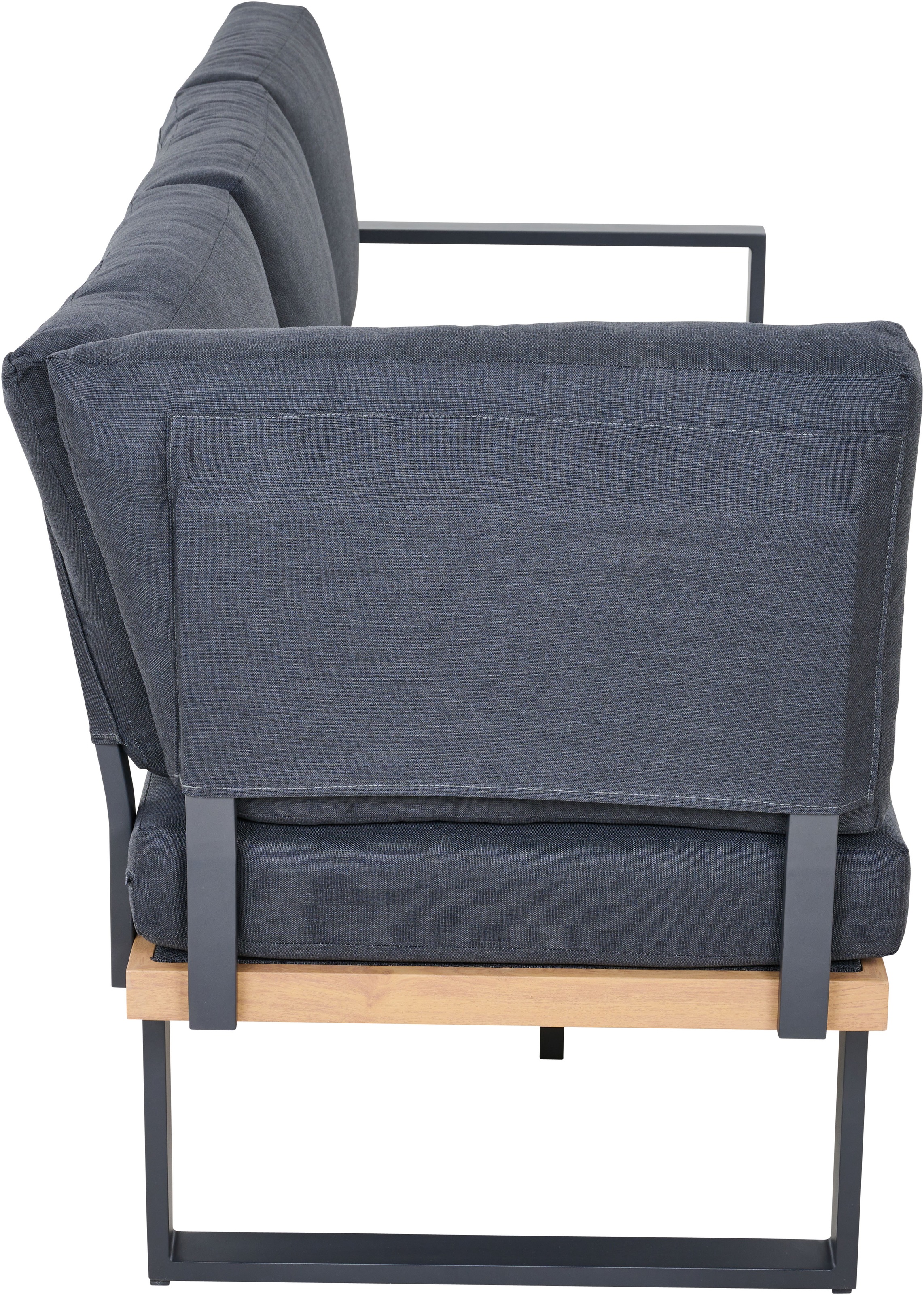 Siena Garden Gartensofa »BARI« Aluminium, teaklook, inkl. Kissen, Dining-Set 2-teilig