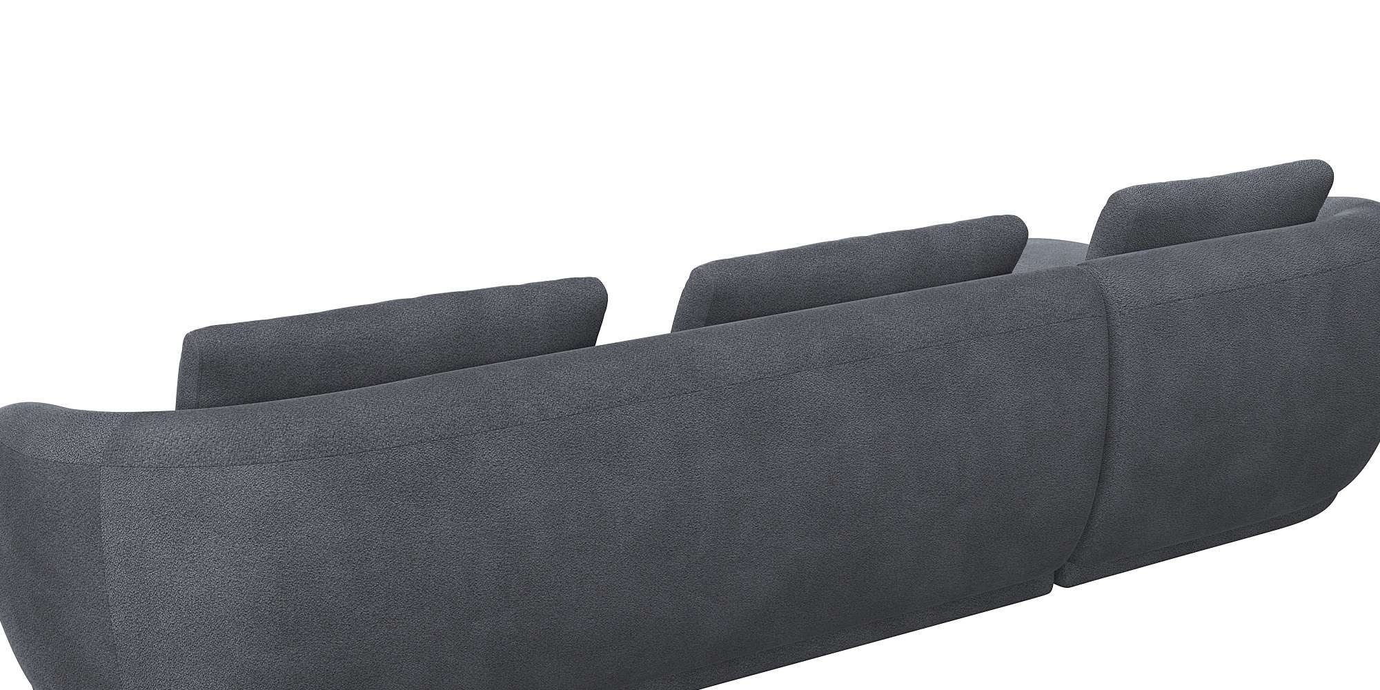 FLEXLUX Wohnlandschaft »Torino, rund, L-Form, Sofa-Ecke mit Recamiere, Longchair-Sofa«, Modernes, organisches Sofa-Design, Kaltschaum, Wellenunterfederung