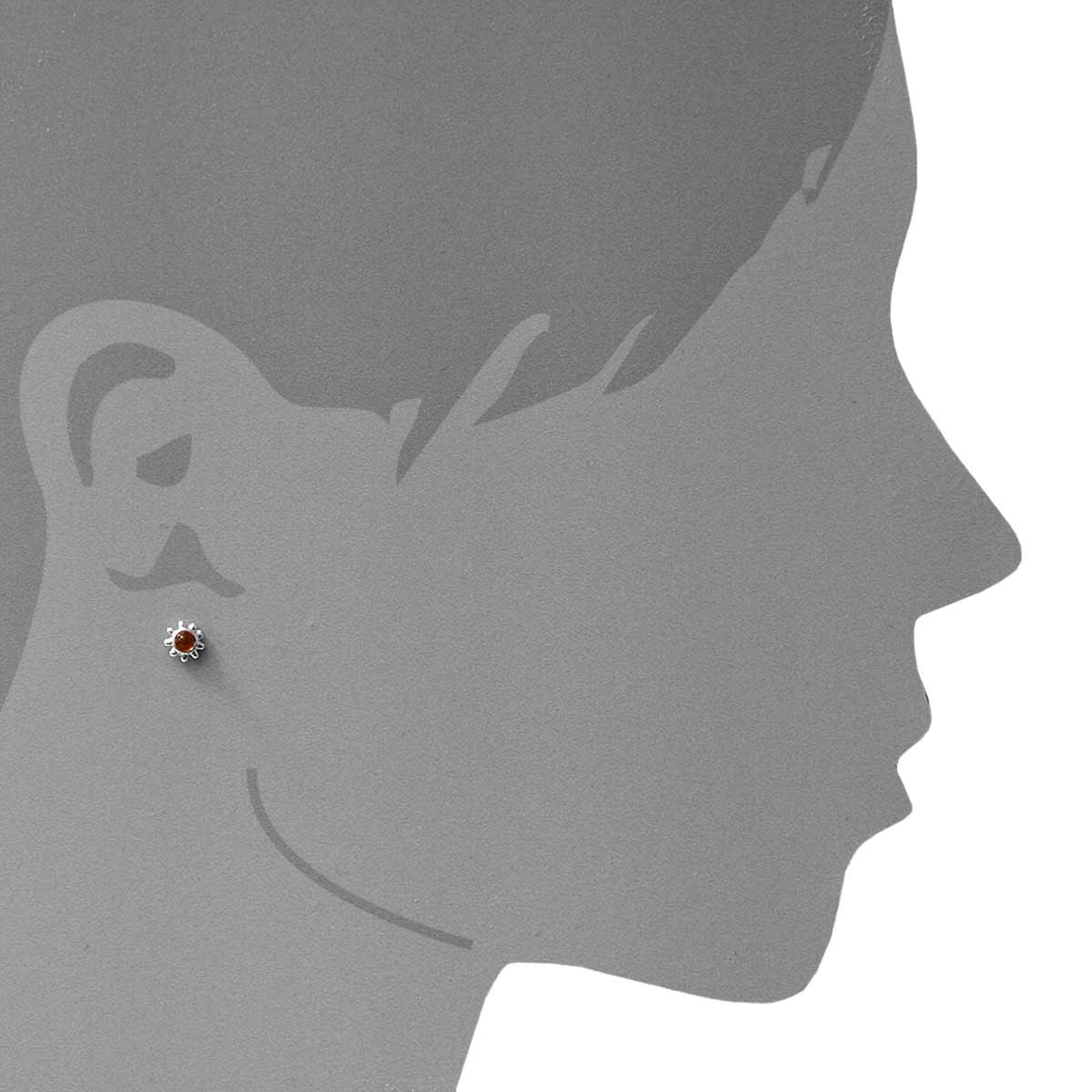 OSTSEE-SCHMUCK Paar Ohrstecker »- Blüte - Silber 925/000 - Bernstein«