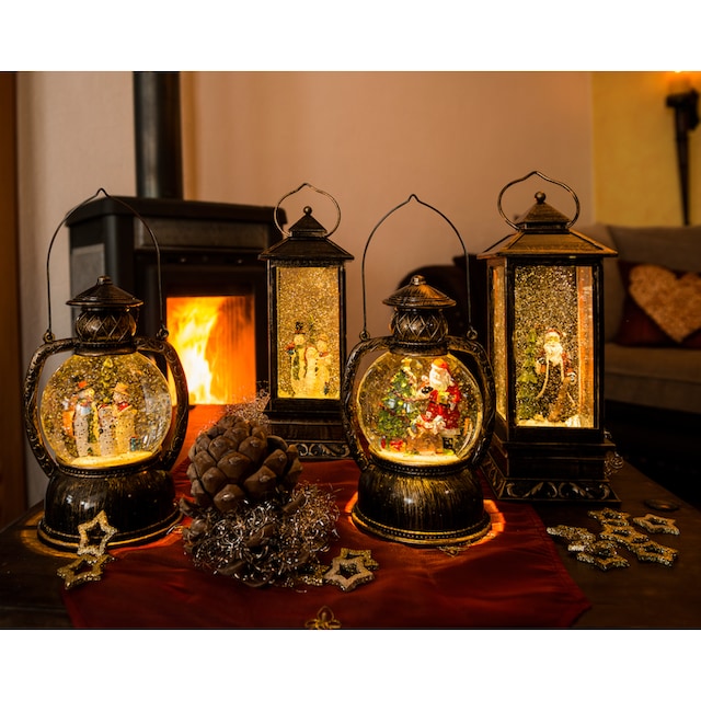 KONSTSMIDE LED Laterne »Schneemannfamilie, Weihnachtsdeko«, wassergefüllte  Kugellaterne mit Timer | BAUR