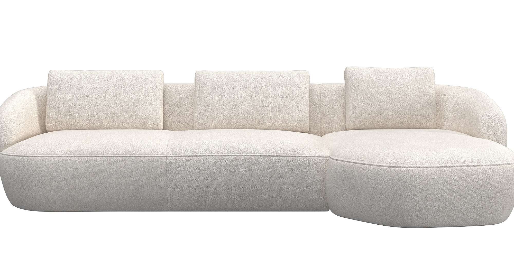 FLEXLUX Wohnlandschaft "Torino, rund, L-Form, Sofa-Ecke mit Recamiere, Long günstig online kaufen