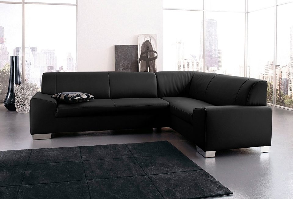 DOMO collection Ecksofa »Alisson, zeitlose Optik, flache Armlehnen, L-Form«, fester Sitzkomfort, wahlweise mit Bettfunktion