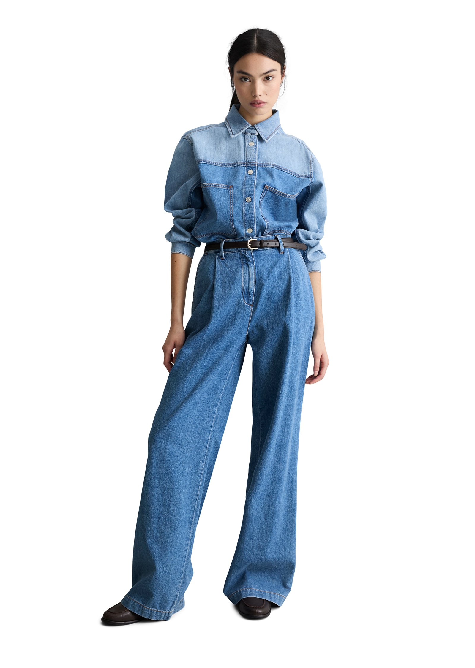 Marc O'Polo DENIM Jeansbluse »mit Ananasblattfasern«