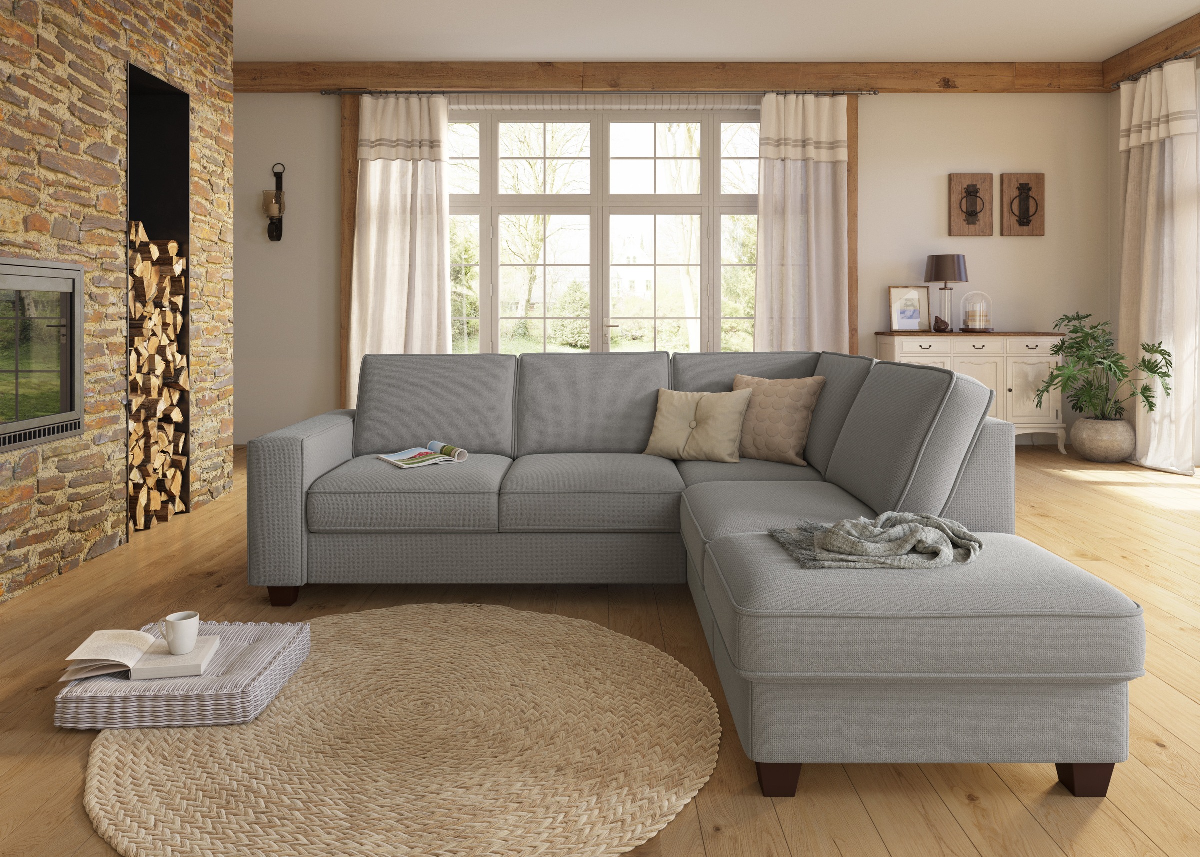 Home affaire Ecksofa "County L-Form" wahlweise Ottomane links oder rechts, günstig online kaufen