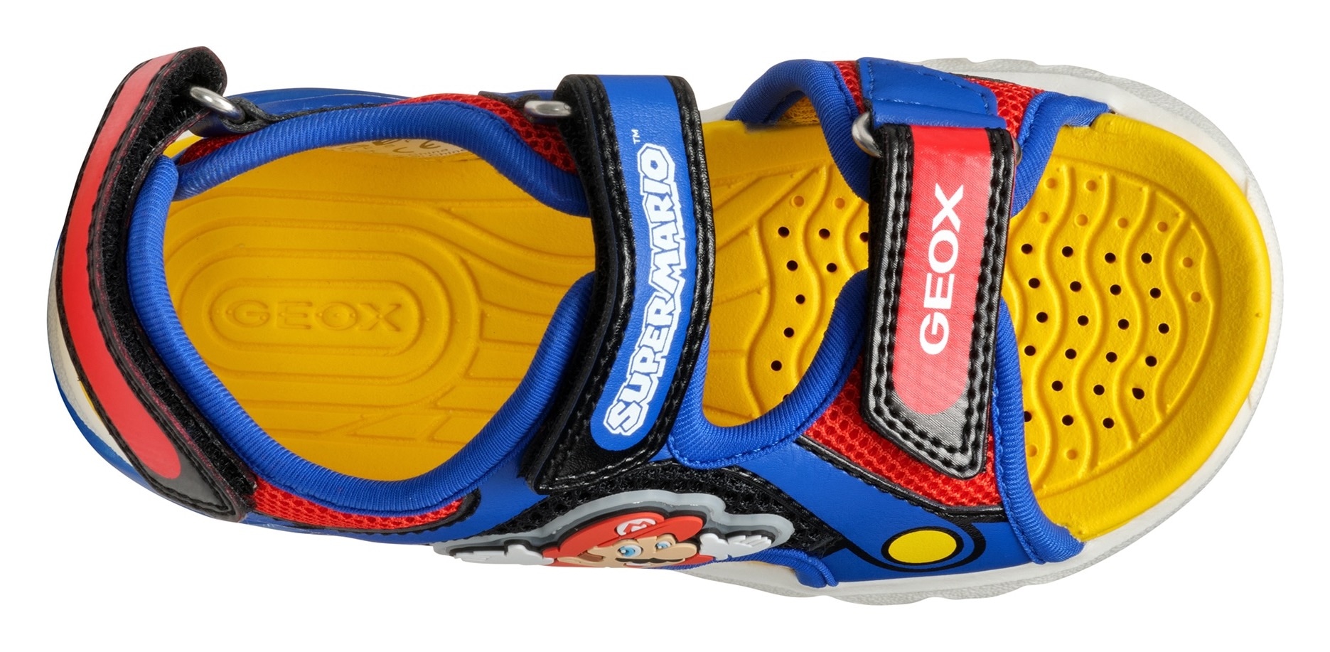 Geox Sandale »J SANDAL CIBERDRON B Blinkschuh«, Klettschuh in buntem Design mit Super Mario Motiv und Blinkfunktion