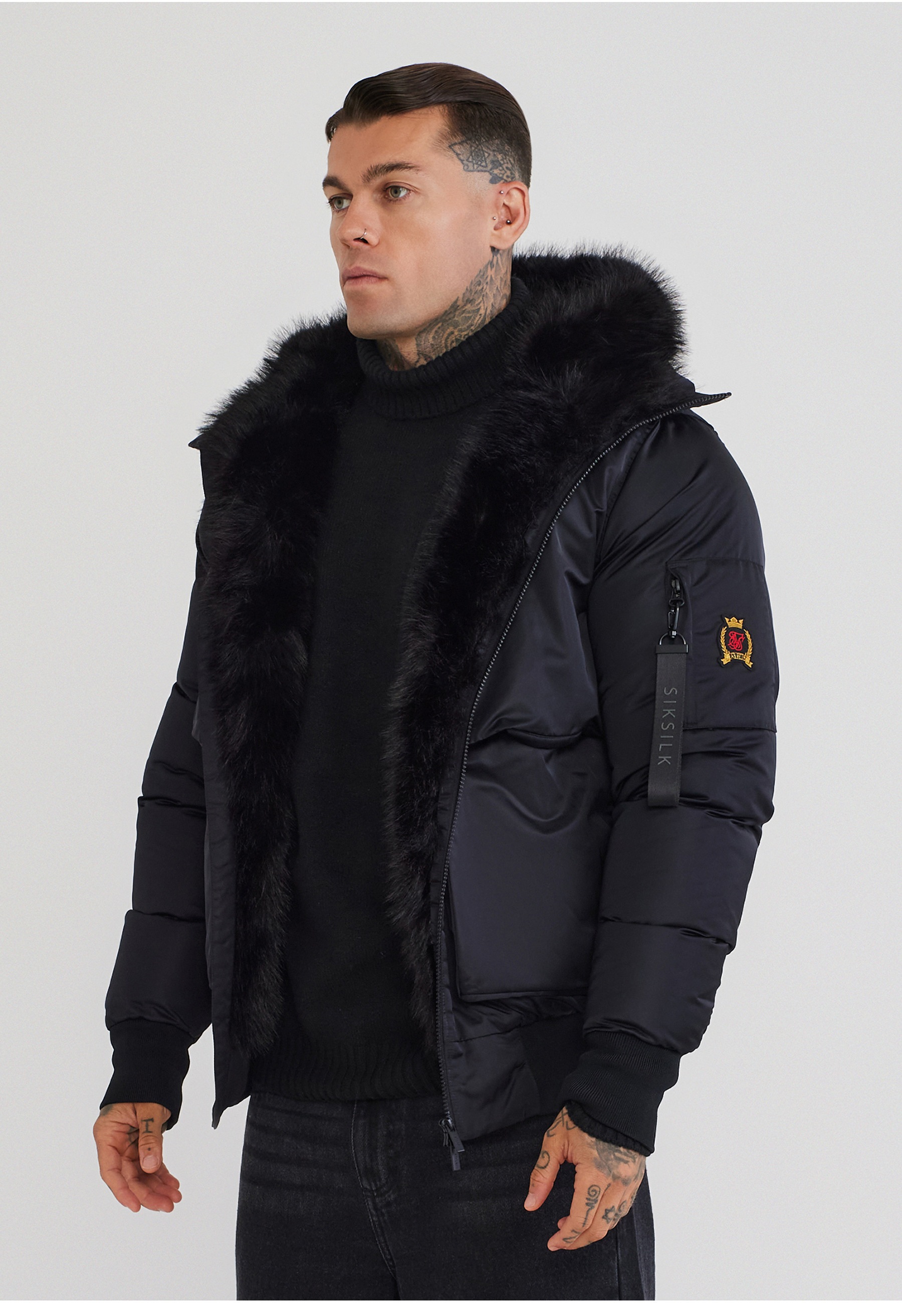Siksilk Outdoorjacke »SikSilk Hooded Bomber Jacket« 1 Stk. tlg. mit Kapuze