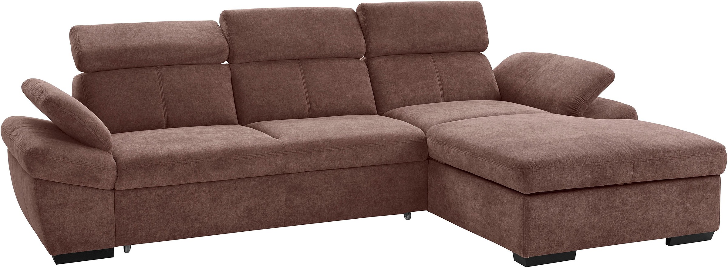 exxpo - sofa fashion Ecksofa »Salerno, inkl. Kopf- und Armteilverstellung, elegant & bequem, L-Form«, wahlweise mit Bettfunktion und Bettkasten, tolle Detailverarbeitung