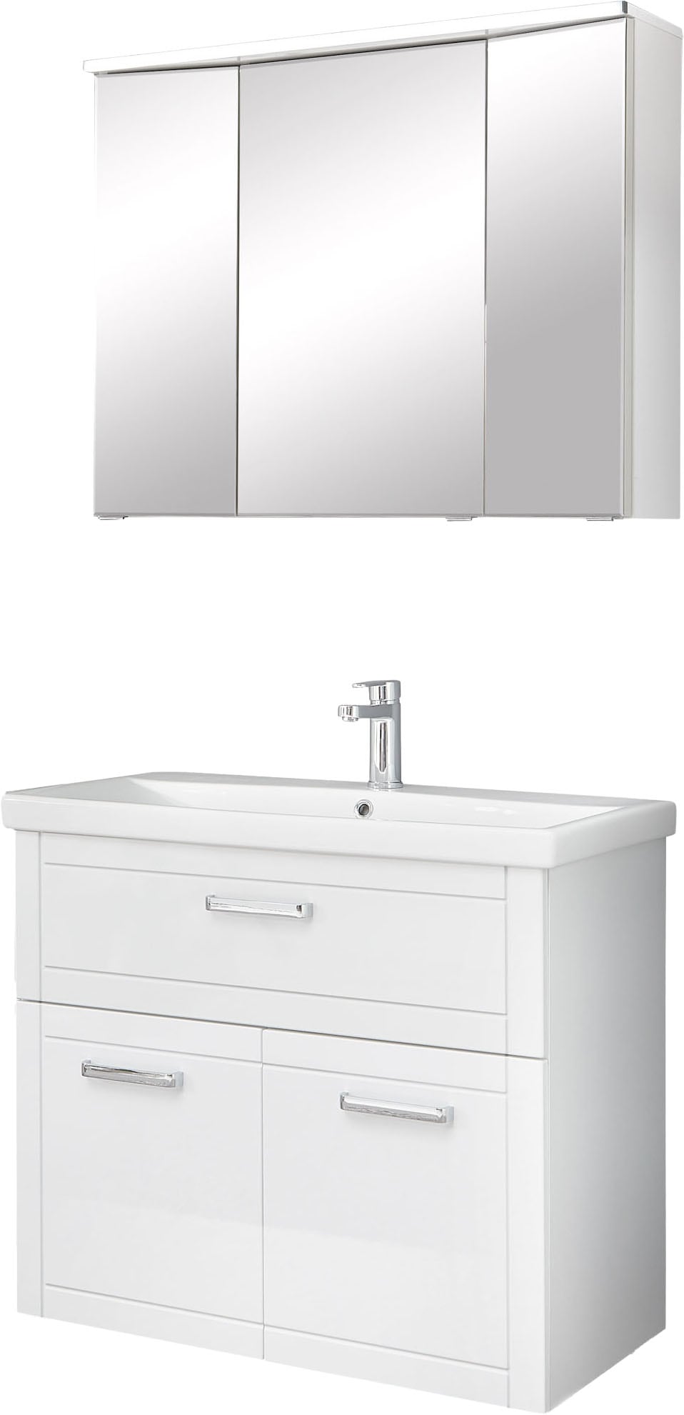 Saphir Badmöbel-Set "Serie 3007,Waschtisch mit Spiegelschrank" 3 Stk. tlg.