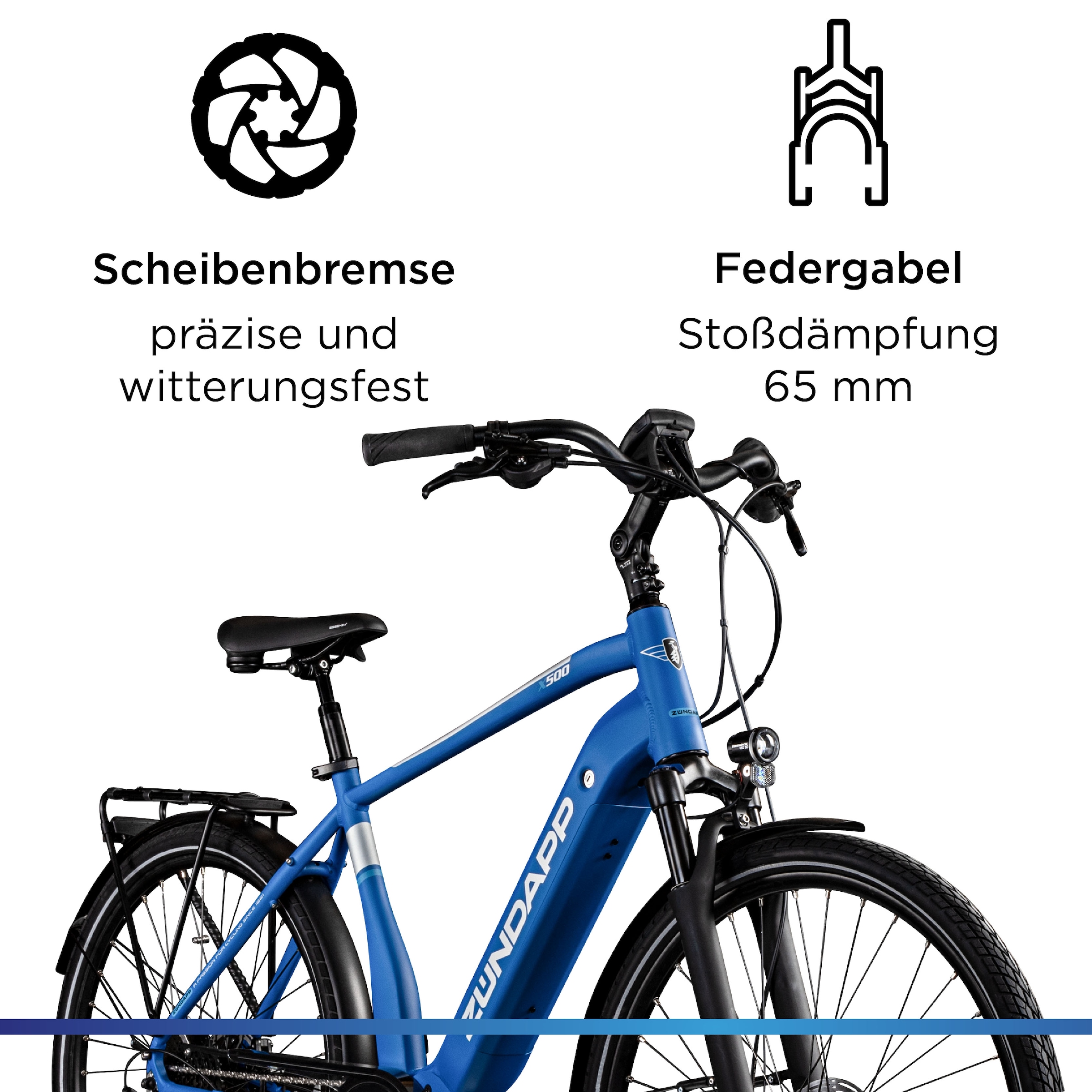 Zündapp E-Bike »X500«, 11 Gang, Shimano, Deore, Mittelmotor 250 W, Pedelec, Elektrofahrrad für Damen u. Herren