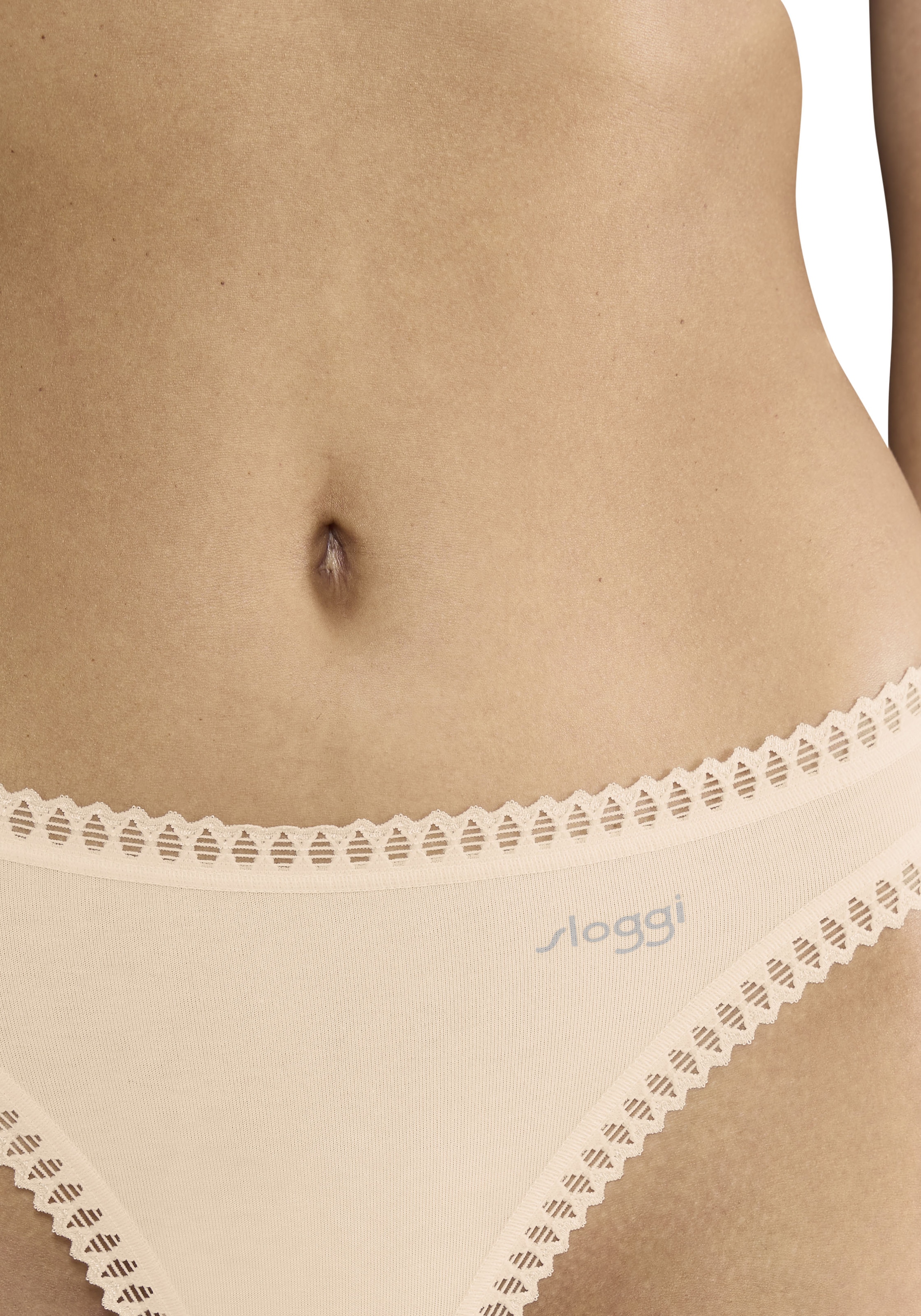 sloggi Slip »GO Crush String C3P«, (3er Pack), mit Spitzendetails, uni, gemustert