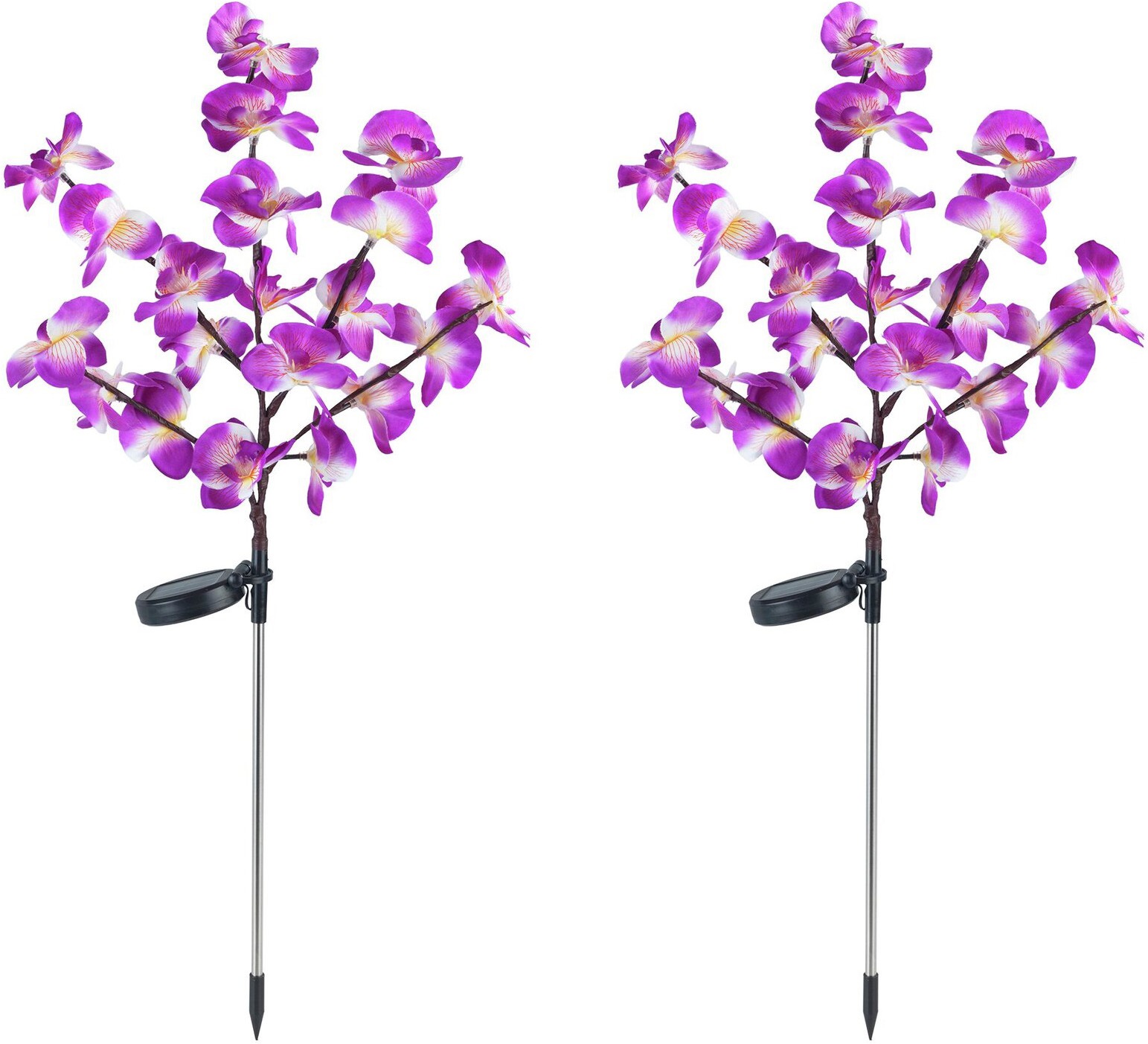 LED Gartenleuchte MAXIMEX "Modell Orchidee", mehrfarbig, B:55cm L:75cm, Leuchten, LED Gartenleuchte, LED Gartenstecker, solarbetriebene Gartenbeleuchtung, 2 Einstellungen