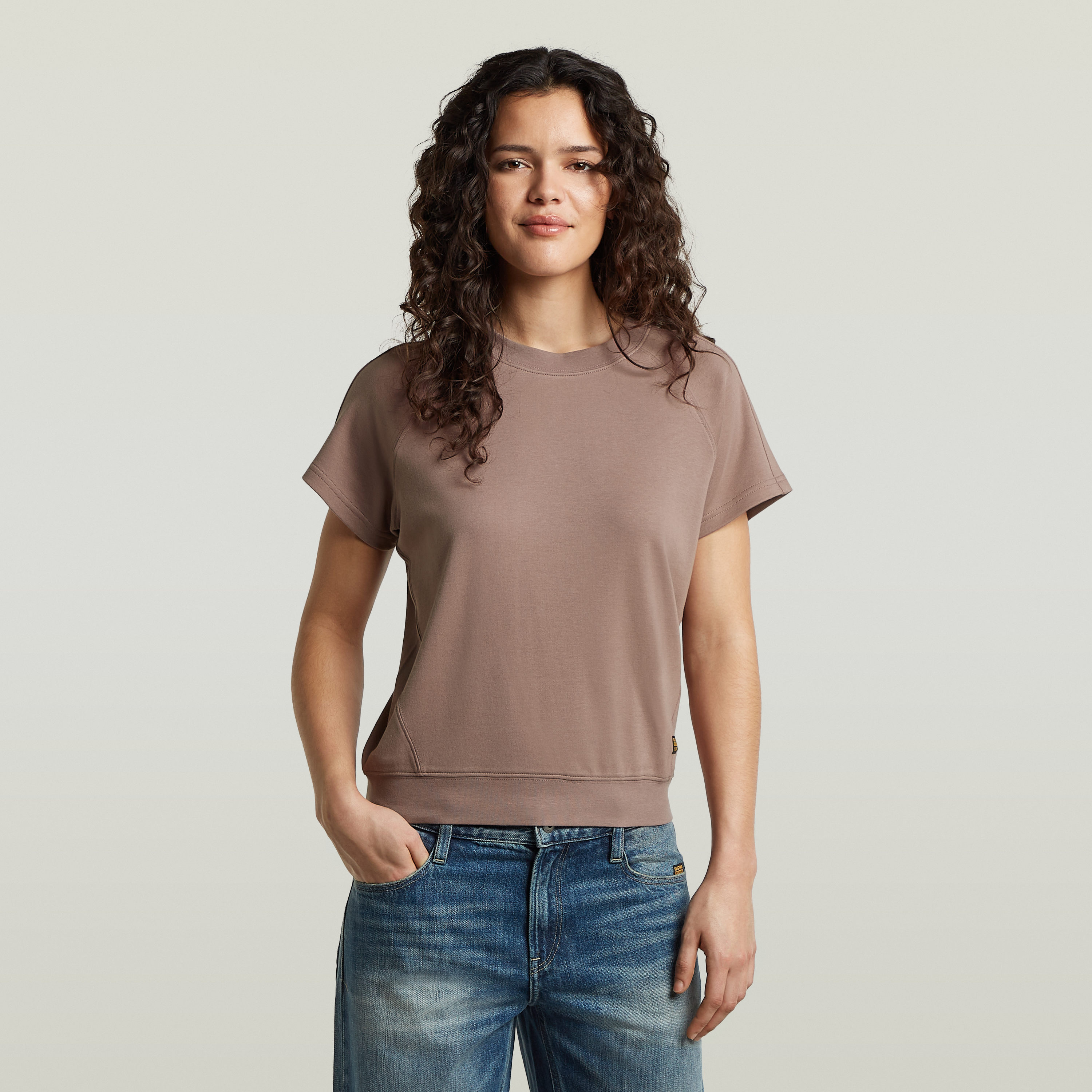 G-STAR T-Shirt "Raglan" Rundhalsform, mit angesetztem Bündchen