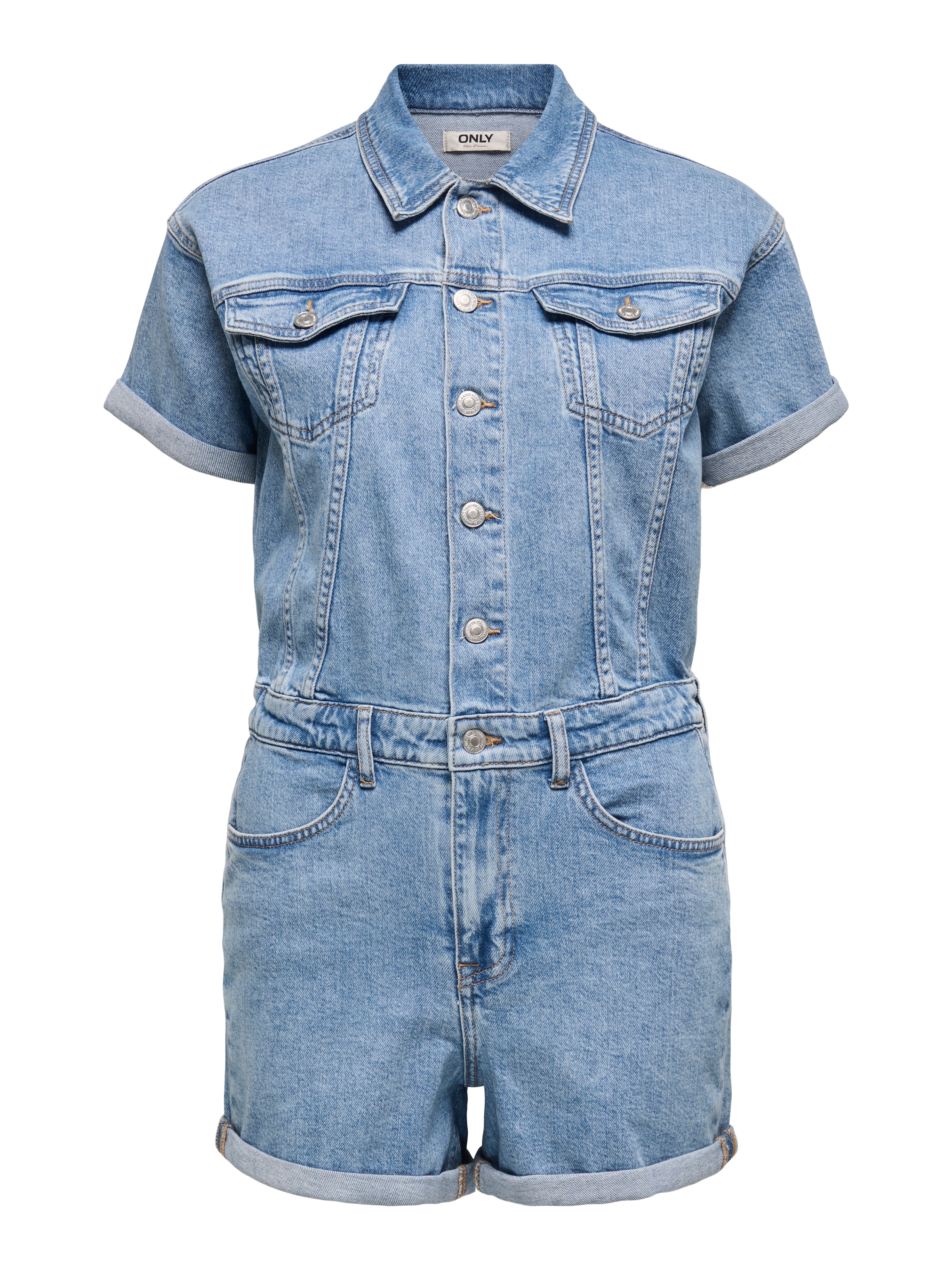 ONLY Playsuit »ONLCASTEL S/S DNM PLAYSUIT AZG NOOS« Baumwollmischung, Denim, regular fit