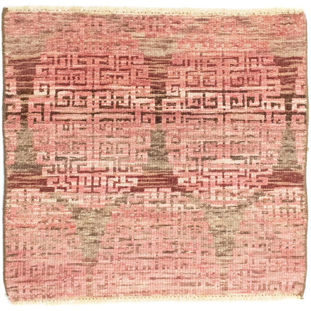morgenland Wollteppich »Designer Teppich handgeknüpft rosa«, quadratisch