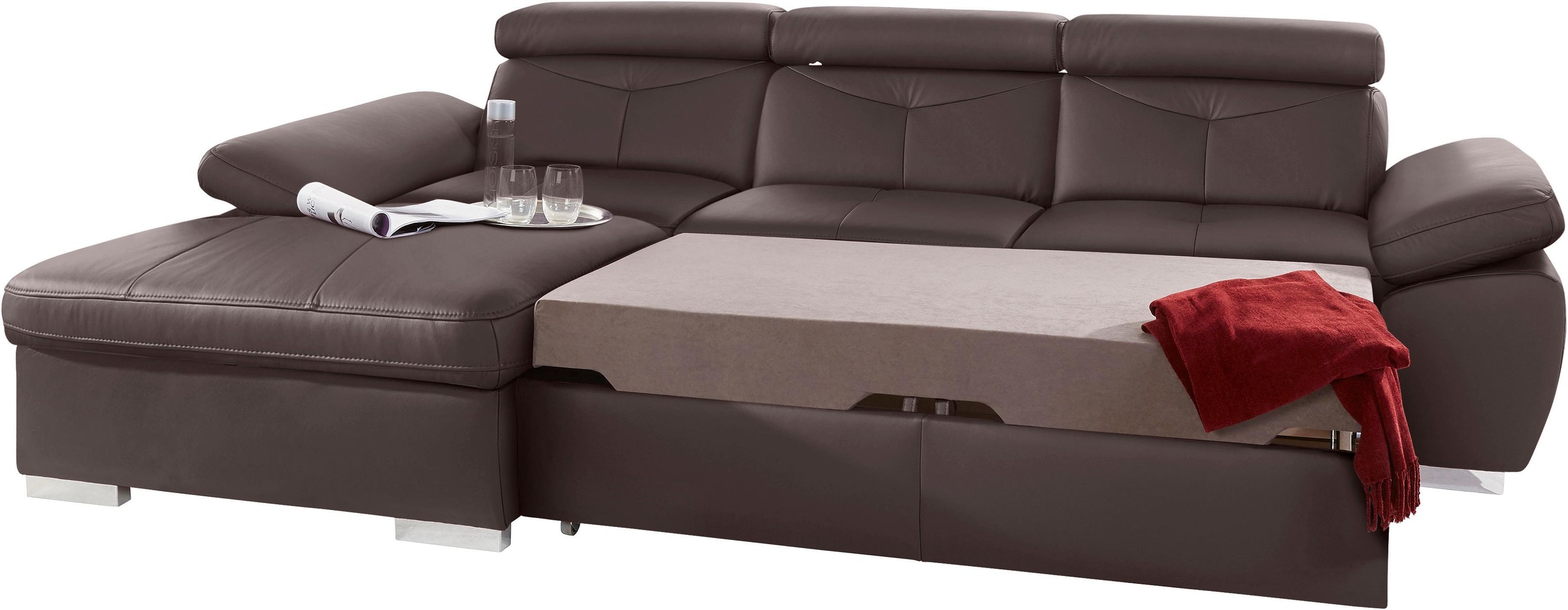 exxpo - sofa fashion Ecksofa "Spring, super bequem, mit Armteil- und Kopfte günstig online kaufen