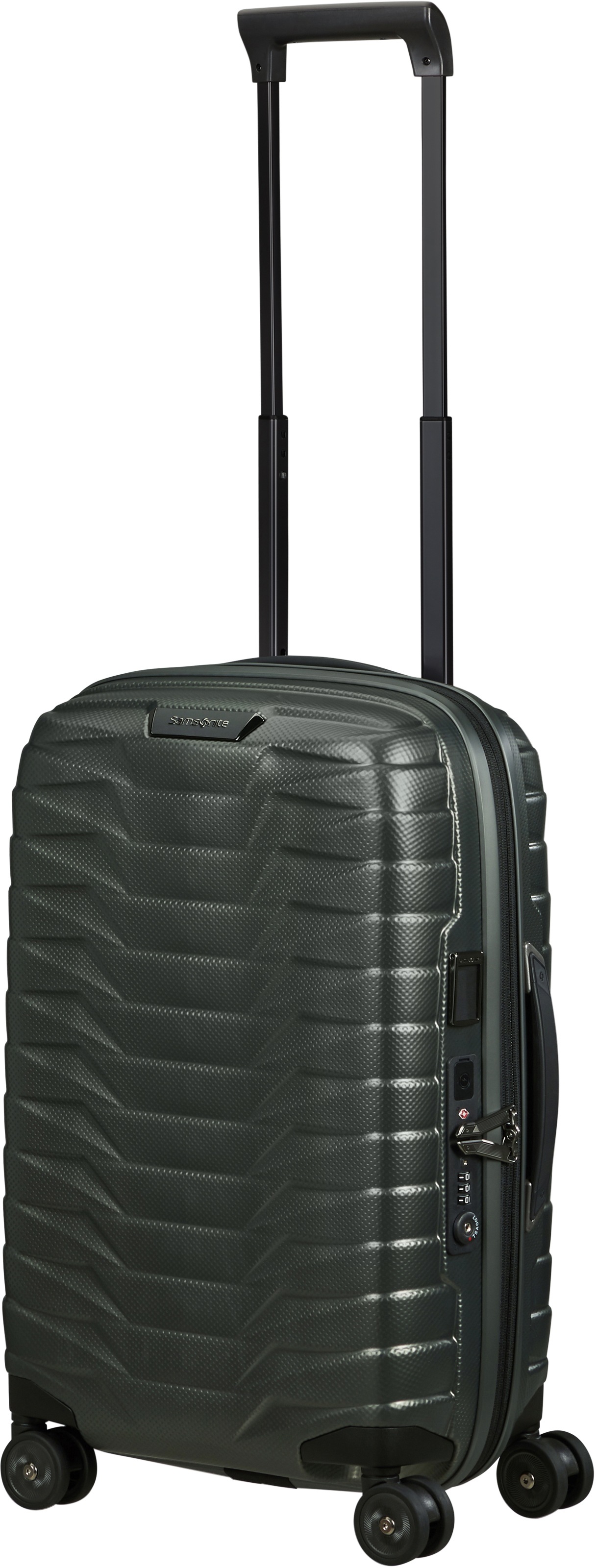 Samsonite Hartschalen-Trolley "PROXIS 55", 4 St. Rollen, Handgepäck Trolley Volumenerweiterung USB-Schleuse TSA-Zahlensc