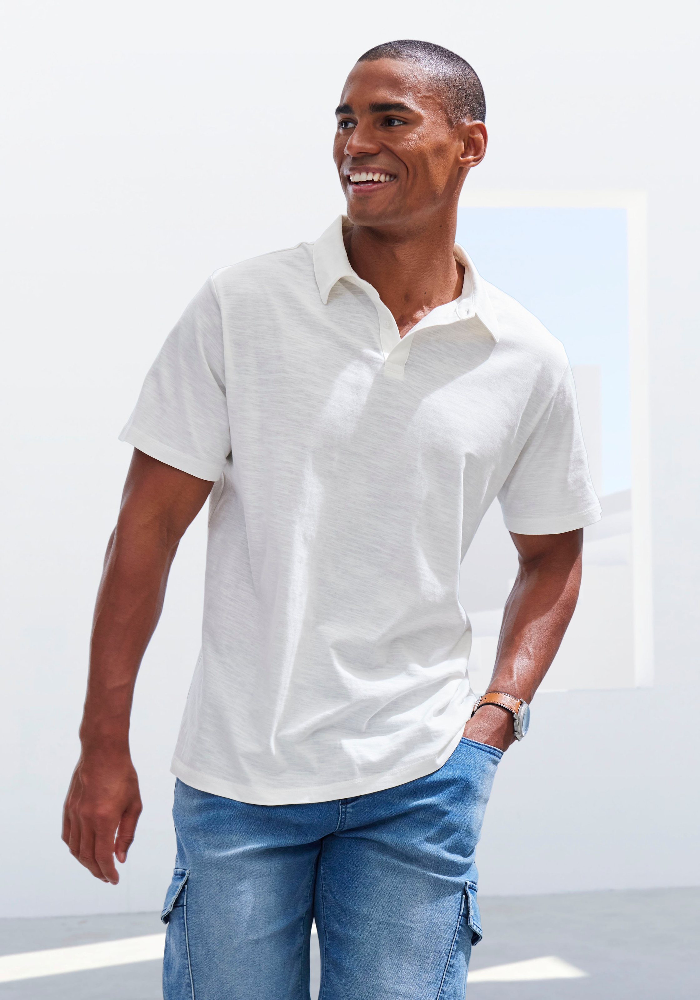 John Devin Poloshirt, (Packung, 2 tlg., 2er-Pack), aus besonderer slub-yarn Qualität
