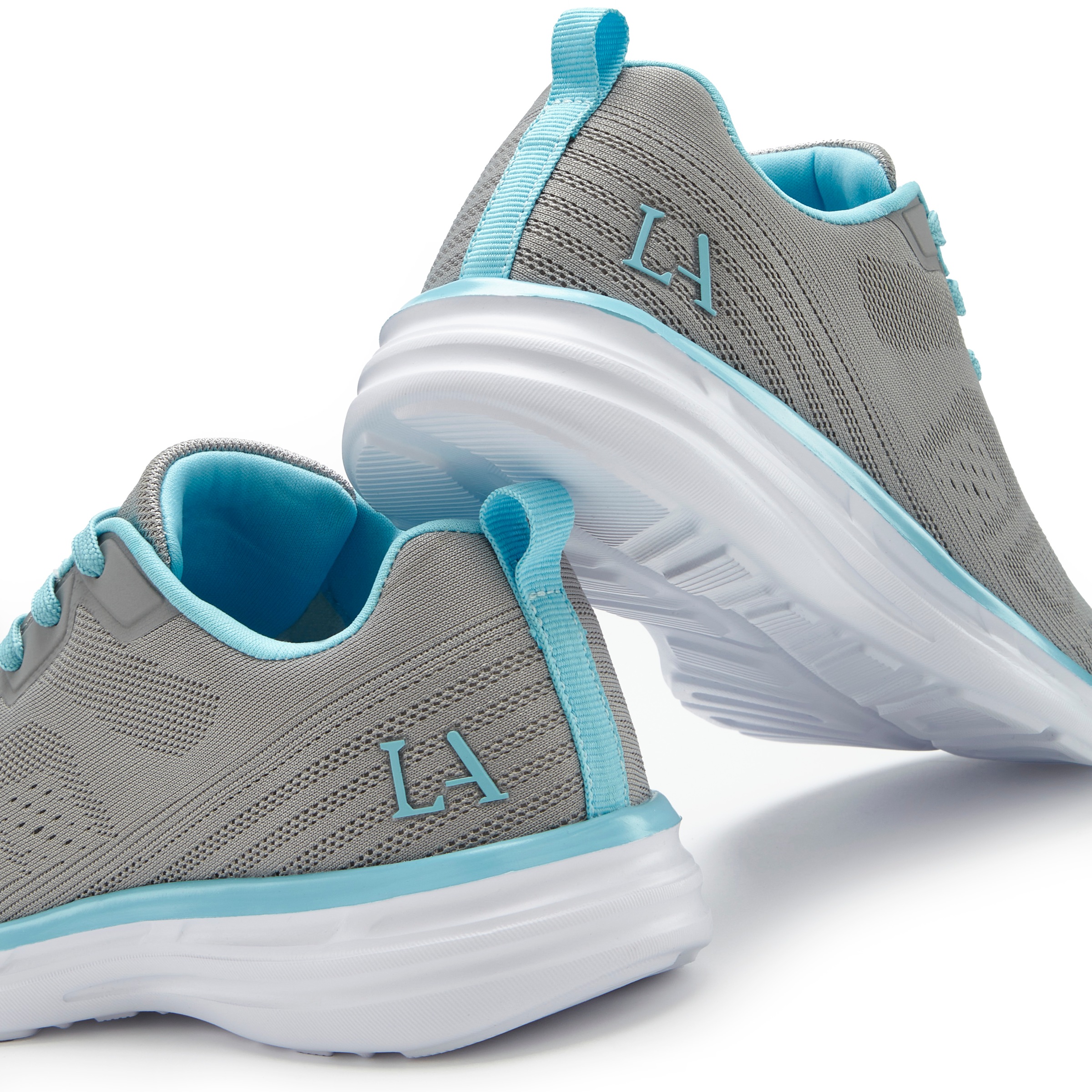 Sneaker LASCANA "Freizeitschuh, Halbschuh, Turnschuhe", Damen, Gr. 40, grau, hellblau, Obermaterial: 90% Textilmaterial, 10% Synthetik. Decksohle: 100% Textilmaterial. Futter: 100% Textilmaterial. Laufsohle: 100% Synthetik, unifarben mit Farbeinsätzen, Ba 3