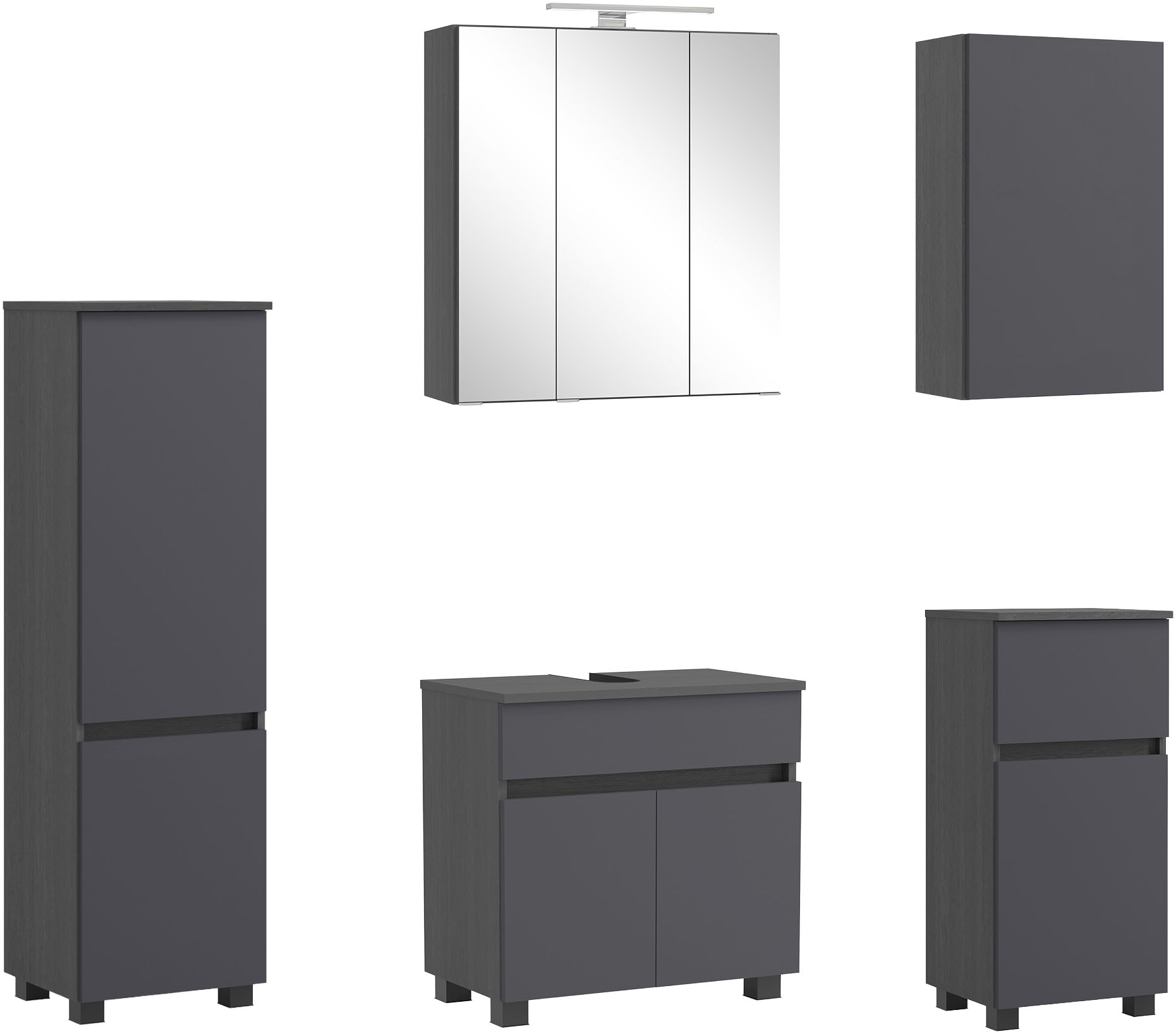 OTTO home Badmöbel-Set "BOZEN, 5-tlg. Unterbecken-Set - Midischrank"