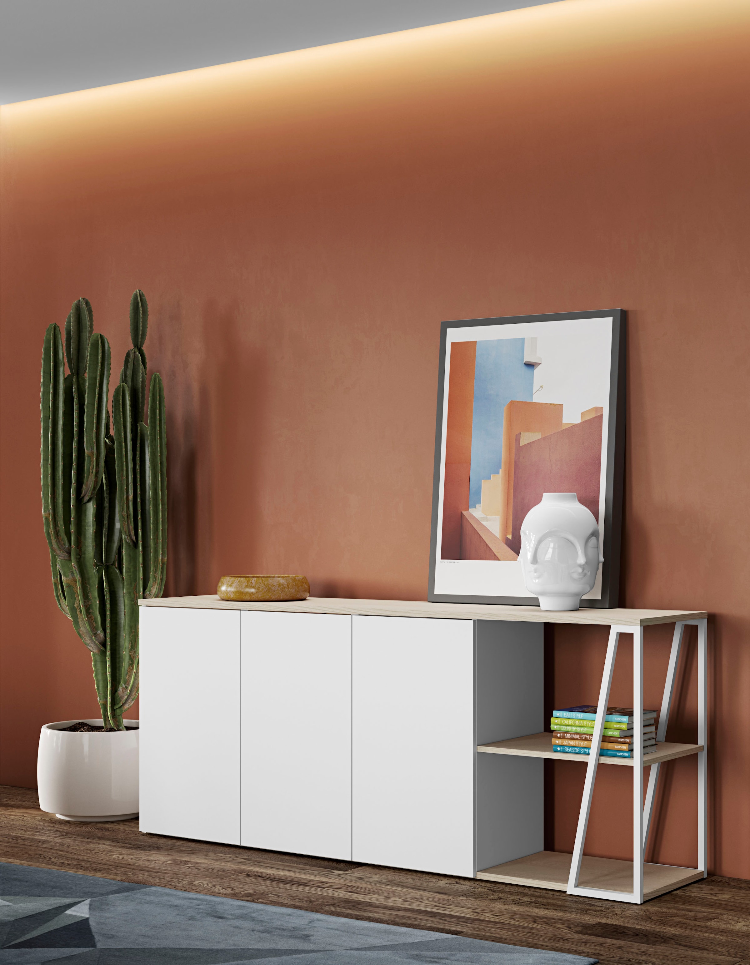 TemaHome Sideboard "Albi", Kommode aus Echtholzfurnier mit Metallgestell, B günstig online kaufen