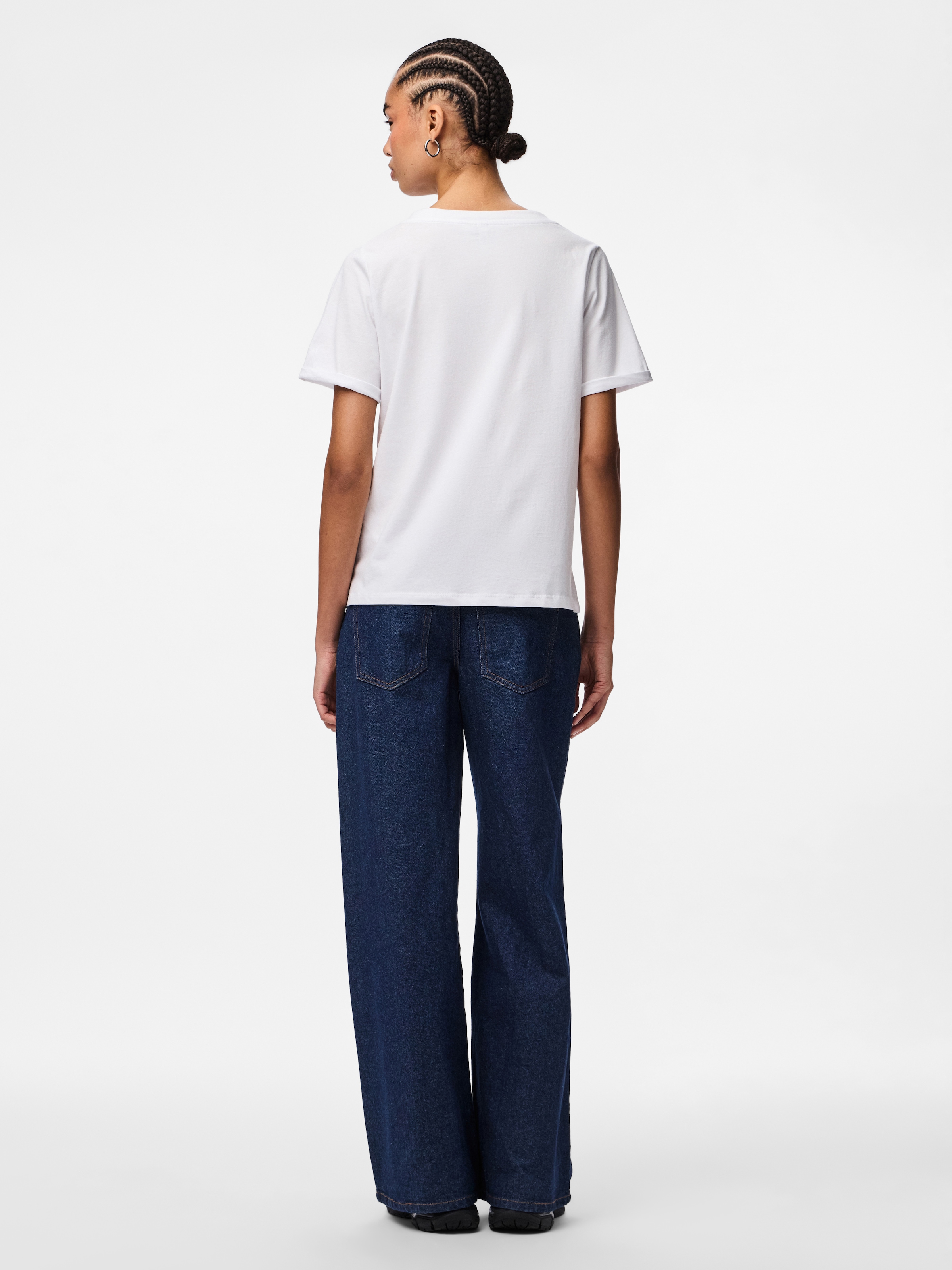 pieces Kurzarmshirt »PCRIA SS V-NECK SOLID TEE JRS NOOS BC« Baumwolle, regular fit