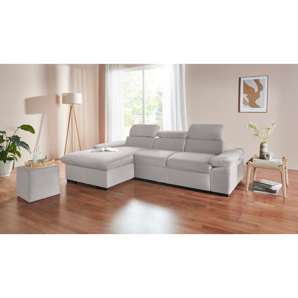 COTTA Ecksofa »Lola L-Form«, (Set, mit Hocker)