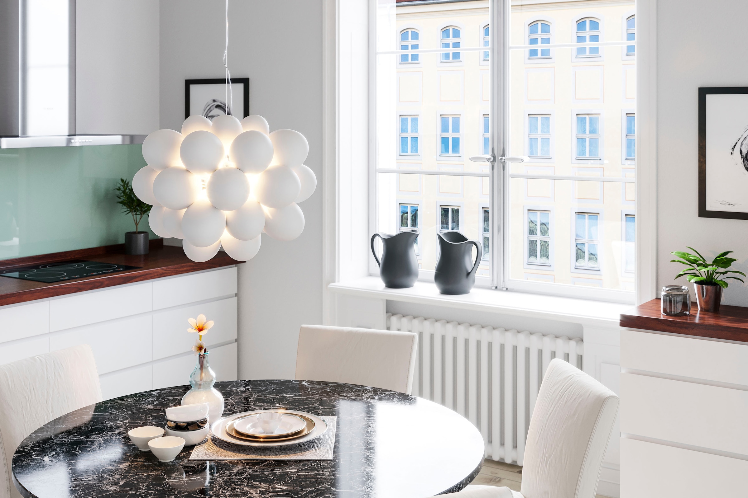 By Rydens Pendelleuchte »Gross«, 8 flammig, Leuchtmittel G9 | ohne Leuchtmittel, Pendelleuchte mit Glas Blasen