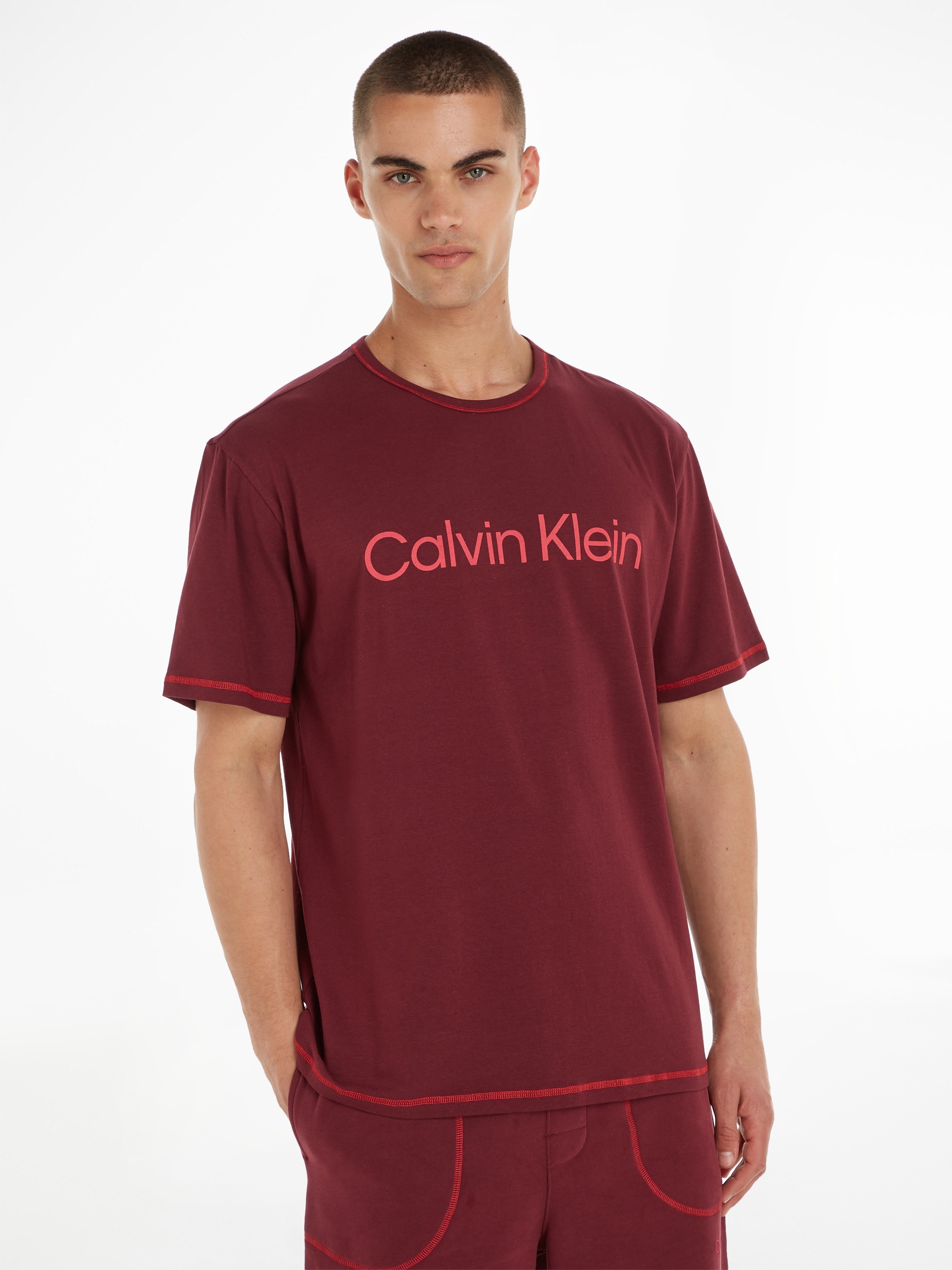 »S/S Brust bestellen auf der BAUR CREW mit Klein NECK«, Logodruck T-Shirt | Calvin ▷