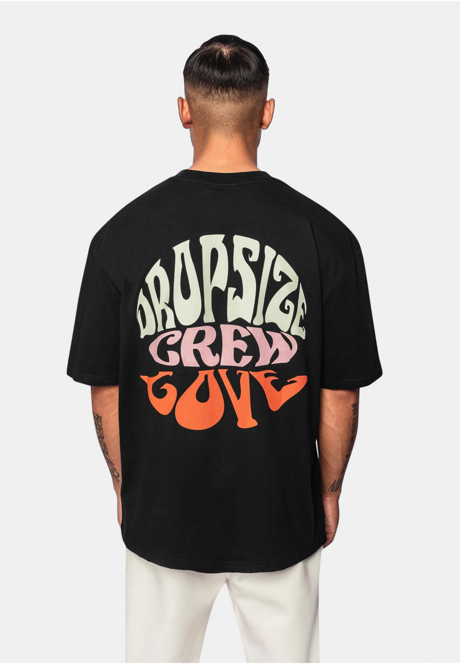 Dropsize T-Shirt »Dropsize Herren Heavy Oversize ''Crew Love'' T-Shirt«, (1 tlg.)