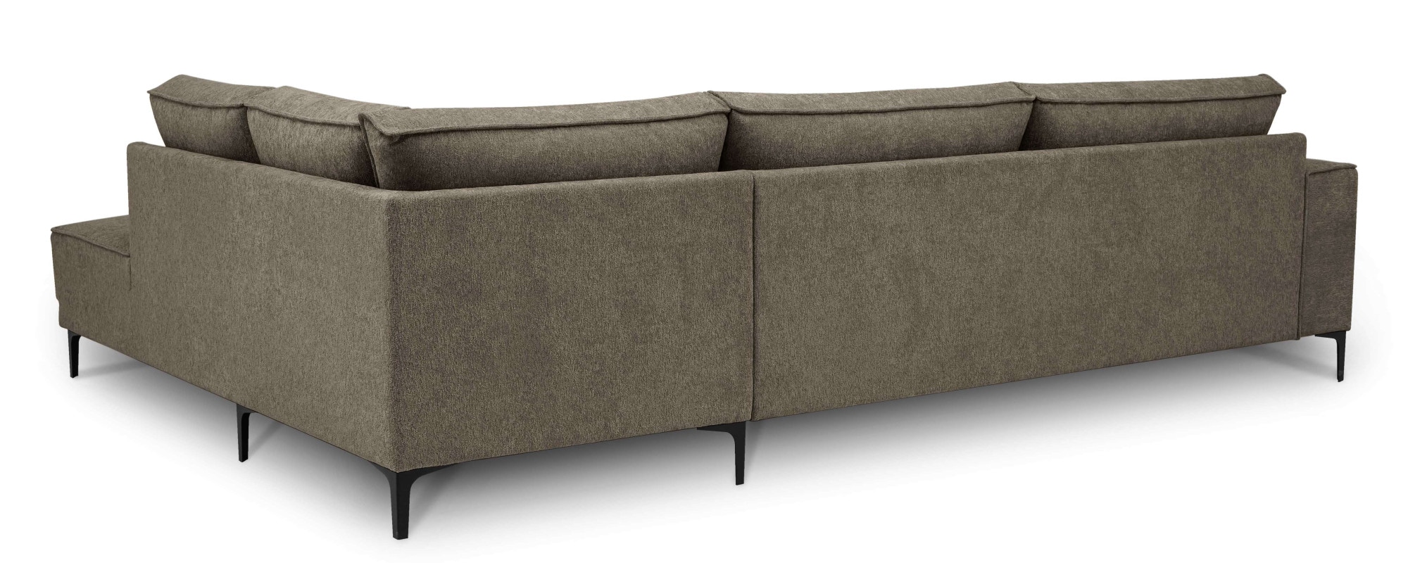 Places of Style Ecksofa »Polsterecke Oland, Struktur, Flachgewebe, Luxus-Microfaser, Boucle«, L-Form, 289 cm, Wellenunterfederung, Skandi-Design, Metallfüße
