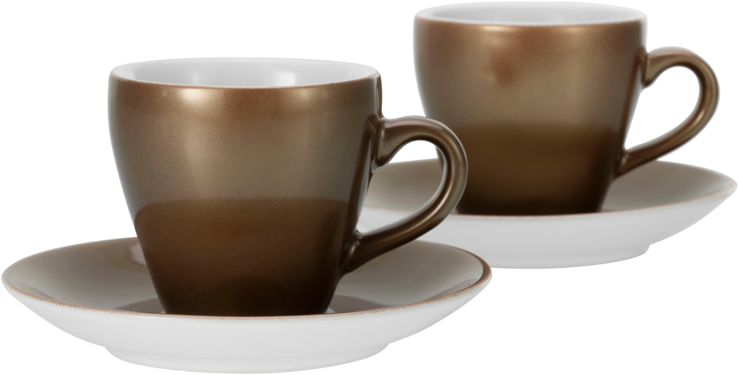 CreaTable Espressotasse "Golden Days", (Set, 4 tlg.), 4-teilig, inkl. Untertasse