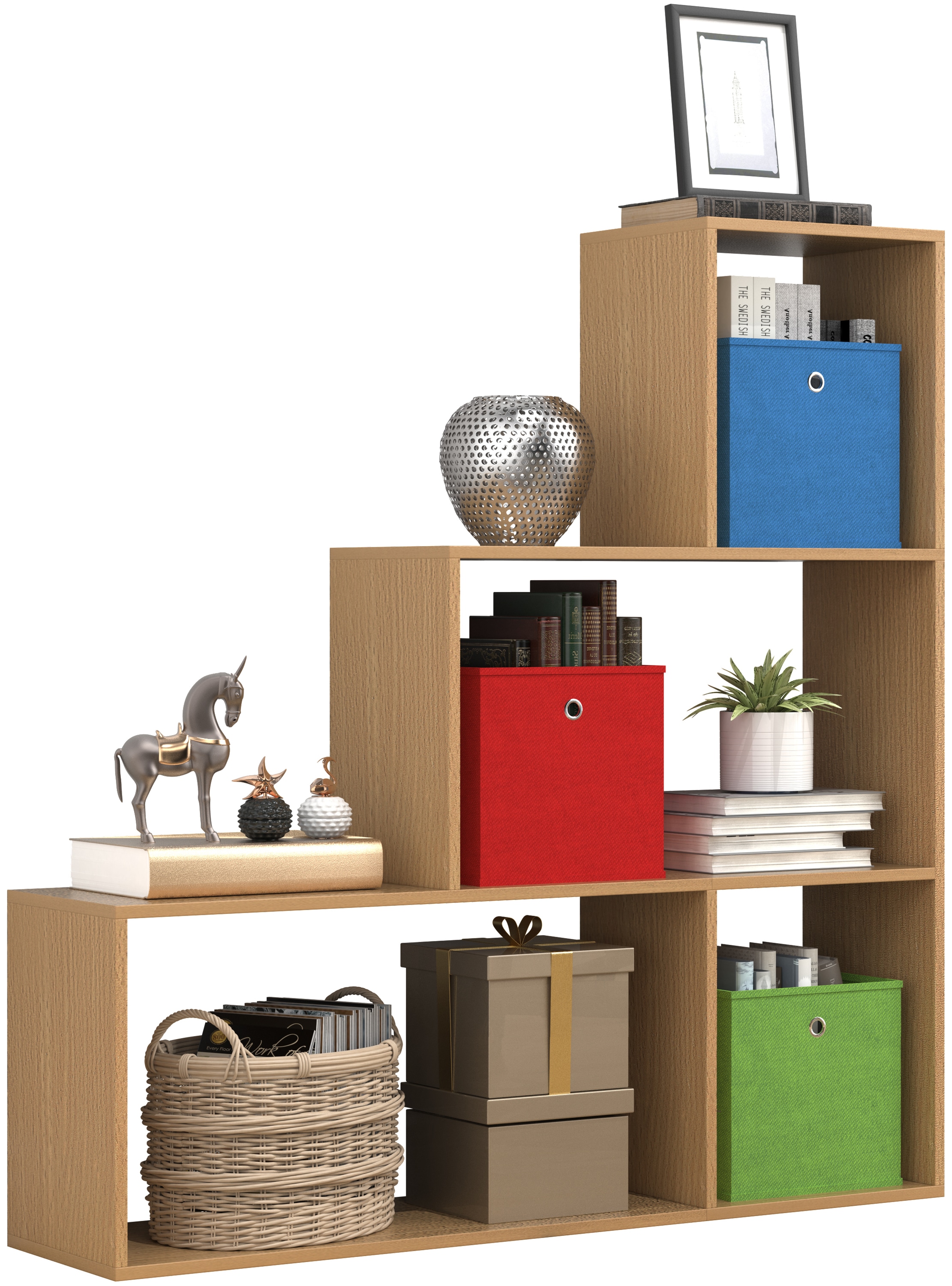 VCM Standregal "Holz Regal Raumteiler Standregal Bücher Dubila M" 1 Stk. tlg.