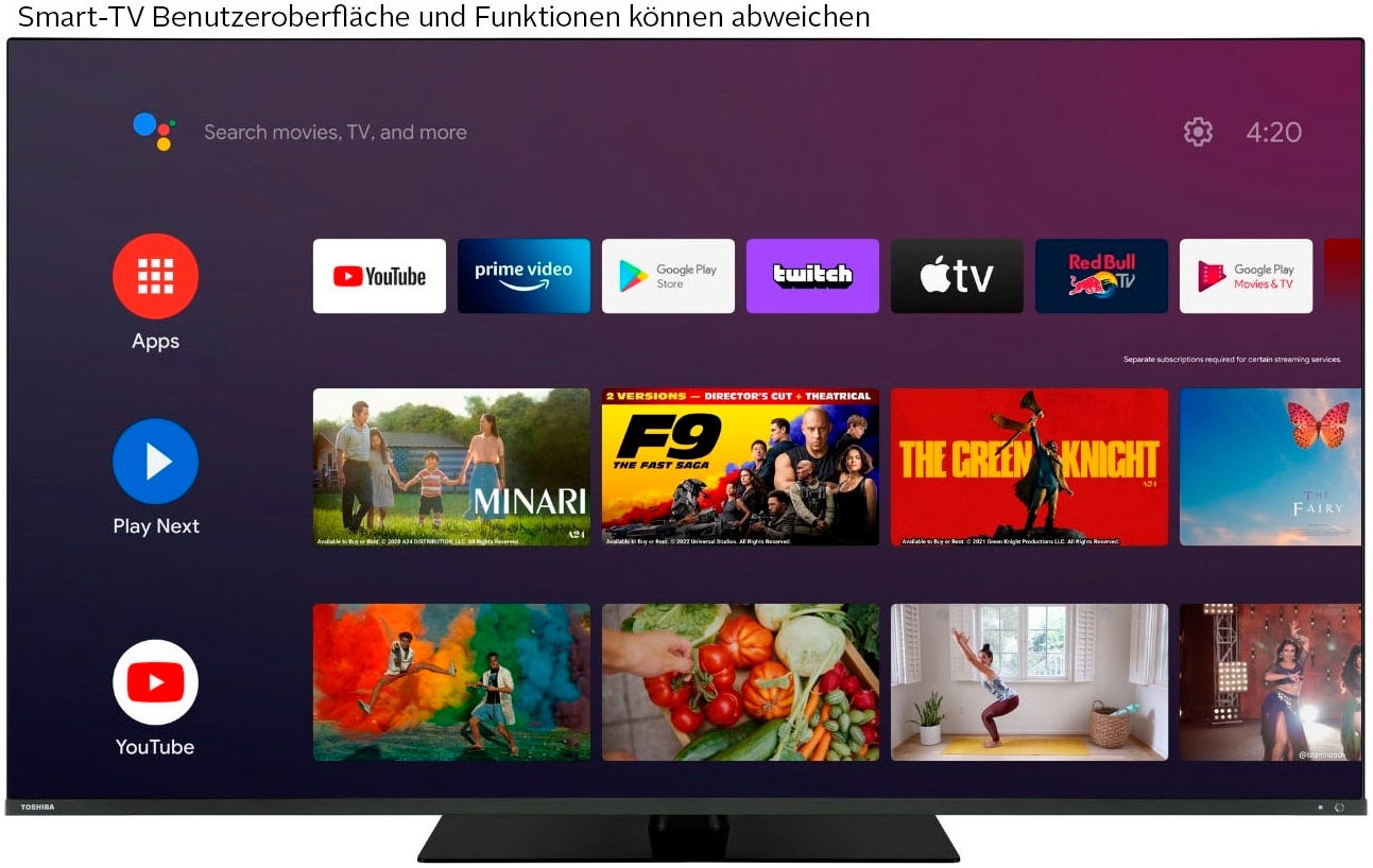 Toshiba LED-Fernseher, 164 cm/65 Zoll, 4K Ultra HD, Smart-TV-Android TV
