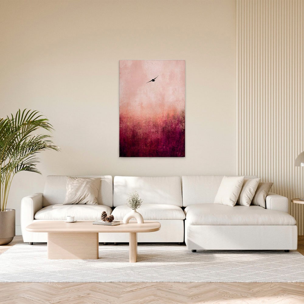 A.S. Création Leinwandbild "Warm Sunset - Wandbild Rosa Pink Schwarz Keilra günstig online kaufen