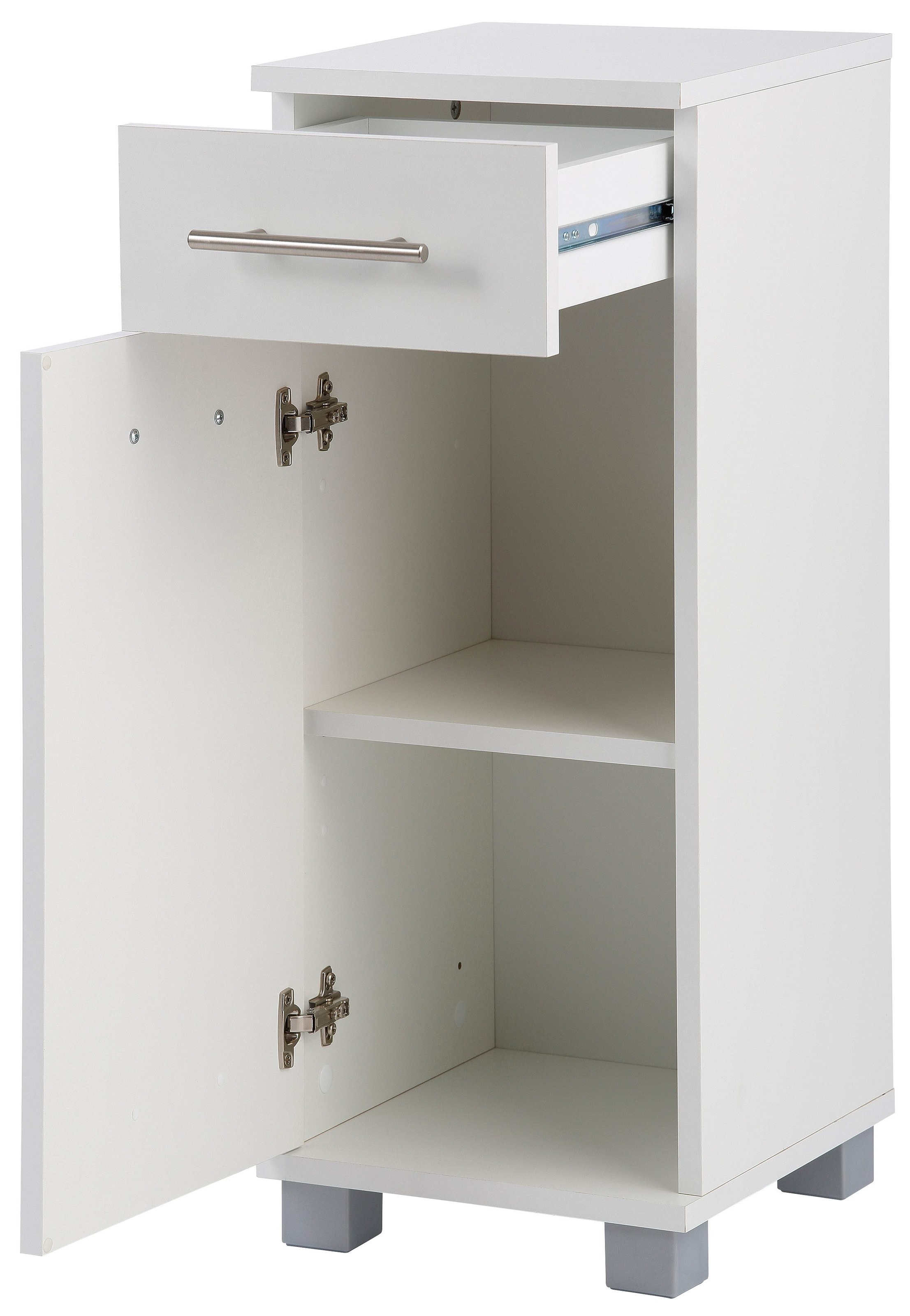 welltime Seitenschrank »Emmi, Breite 30 cm«, Wechselbarer Türanschlag, Metallbeschläge