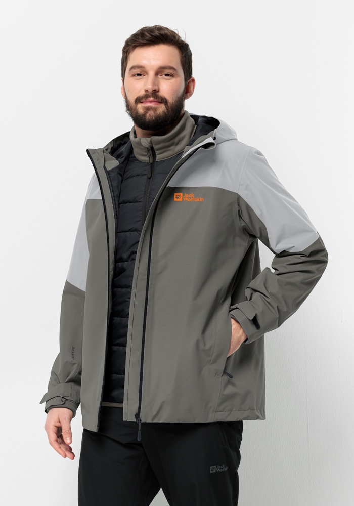 Jack Wolfskin 3-in-1-Funktionsjacke "GLAABACH 3IN1 JKT M", (2 teilig), mit Kapuze