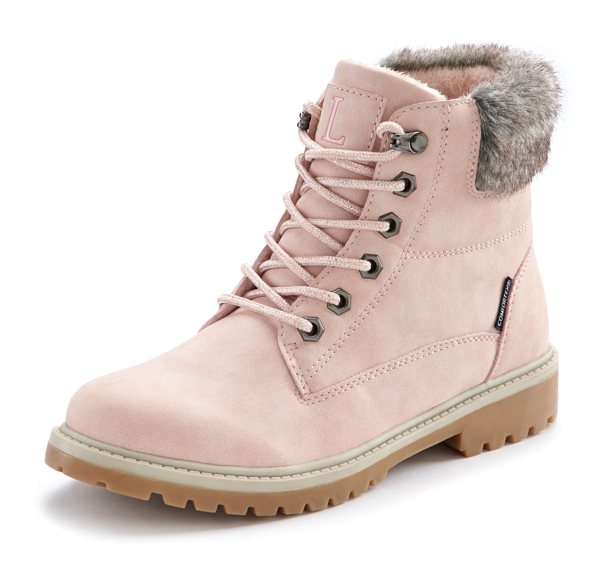 LASCANA Stiefelette, wind- & wasserabweisend, Winterboots zum Schnüren, Outdoorstiefel