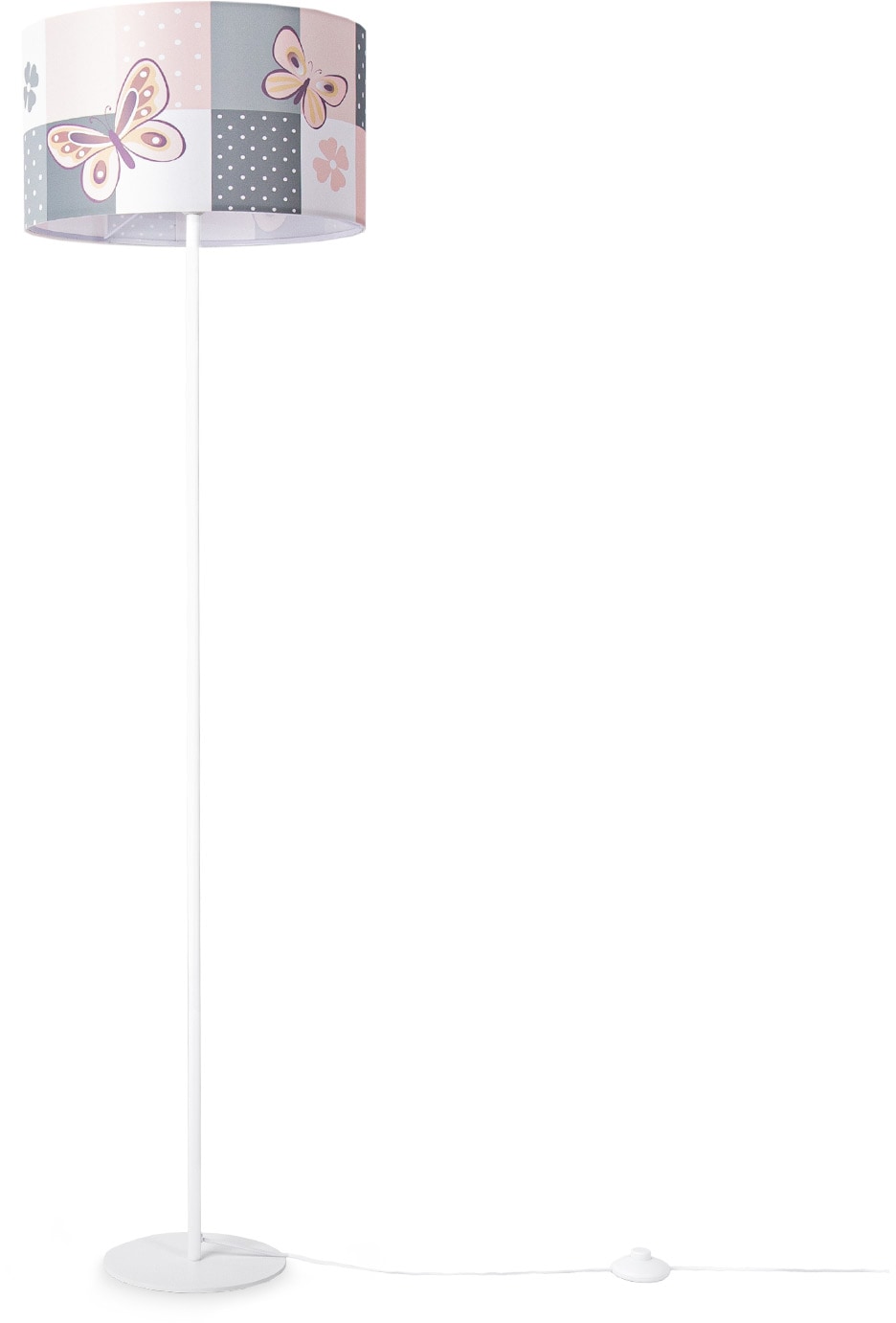 Paco Home Stehlampe »Cosmo 220«, 1 flammig, Leuchtmittel E27 | ohne Leuchtmittel, Lampe Kinderzimmer Kinderlampe Babyzimmer E27 Schmetterling Blumen