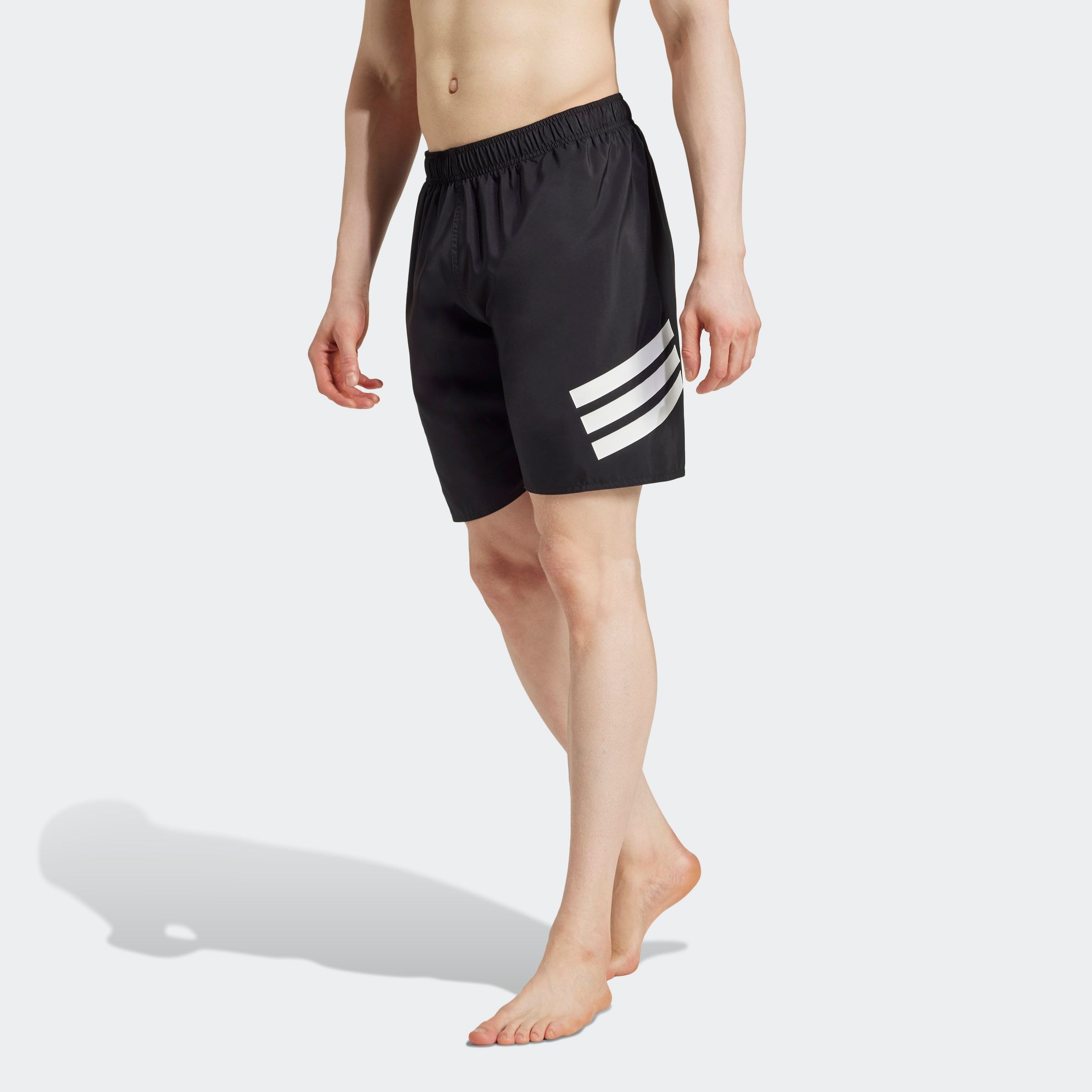 Badeshorts ADIDAS PERFORMANCE "3-STREIFEN 8-INCH", Herren, Gr. XXL, N-Gr, schwarz-weiß (schwarz, weiß), Obermaterial: 100% Polyester, Badehosen Badeshorts