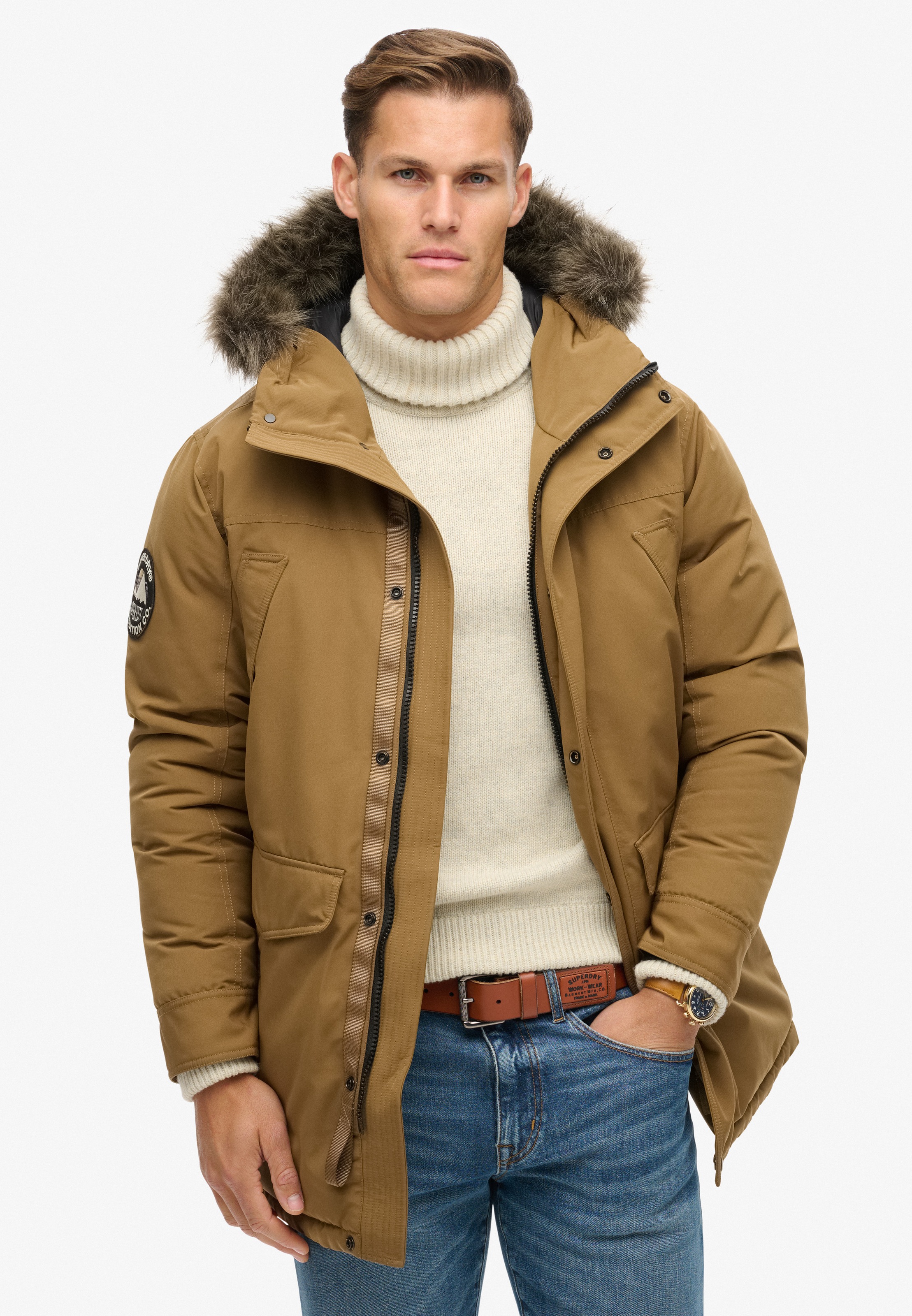 Superdry Parka "EVEREST FAUX FUR PARKA JACKET" mit Kapuze Kunstfaser, loose günstig online kaufen