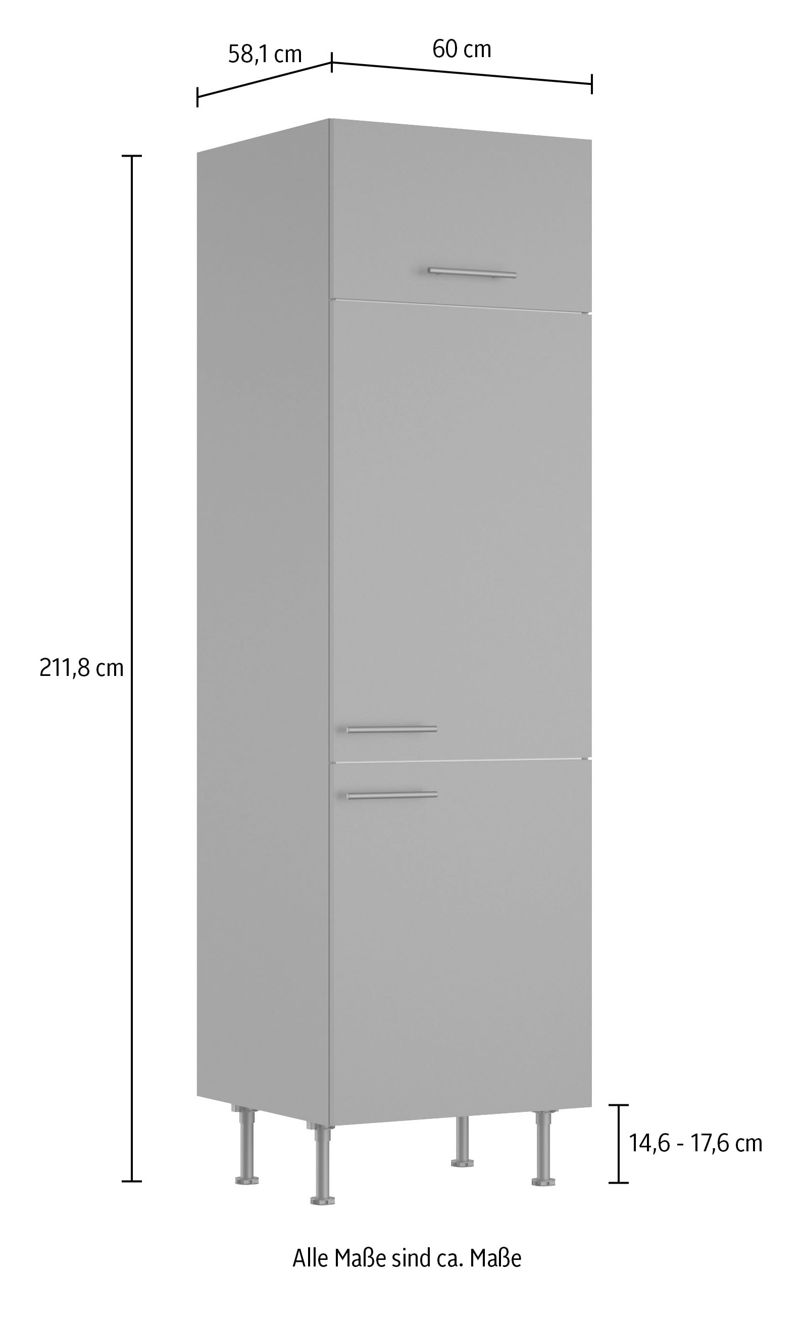 OPTIFIT Kühlumbauschrank »Fiona« Breite 60 cm, m. 2 Türen, 1 Klappe, höhenverstellbare Füße