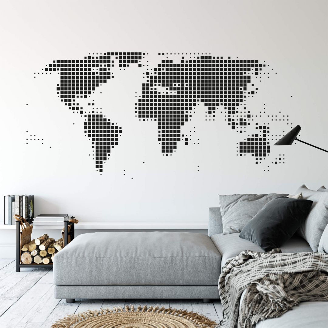 Wall-Art Wandtattoo »Punkte Weltkarte abstrakt | kaufen St.) BAUR Dots«, (1