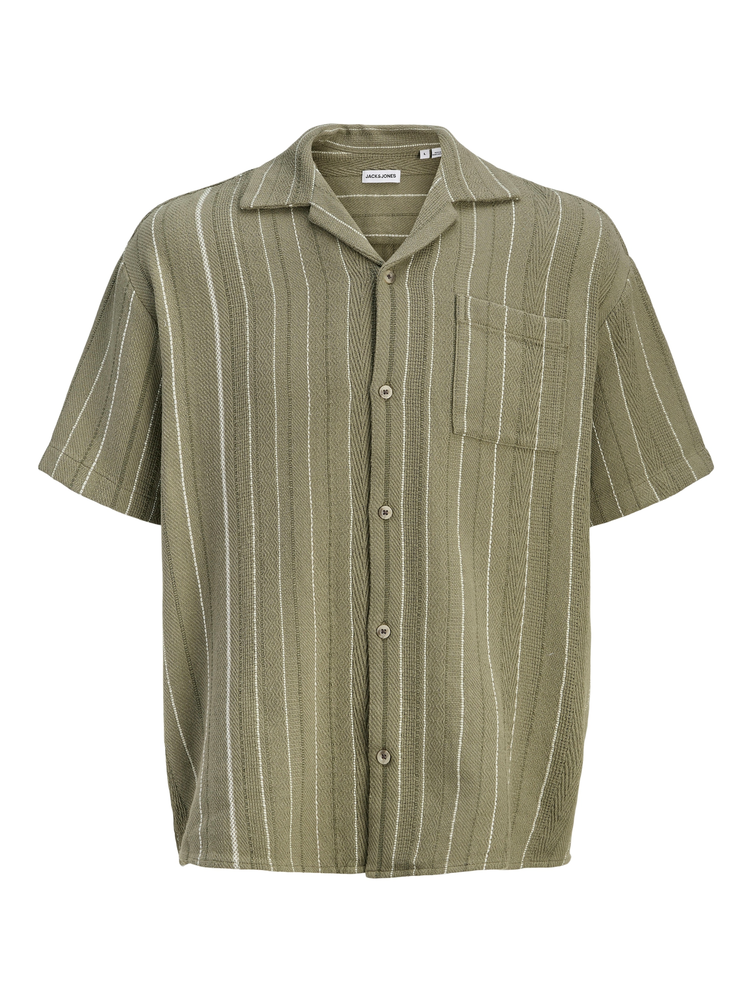 Jack & Jones Kurzarmhemd »JJEBRADLEY STRIPED RESORT SHIRT SS LN« Baumwolle, loose fit