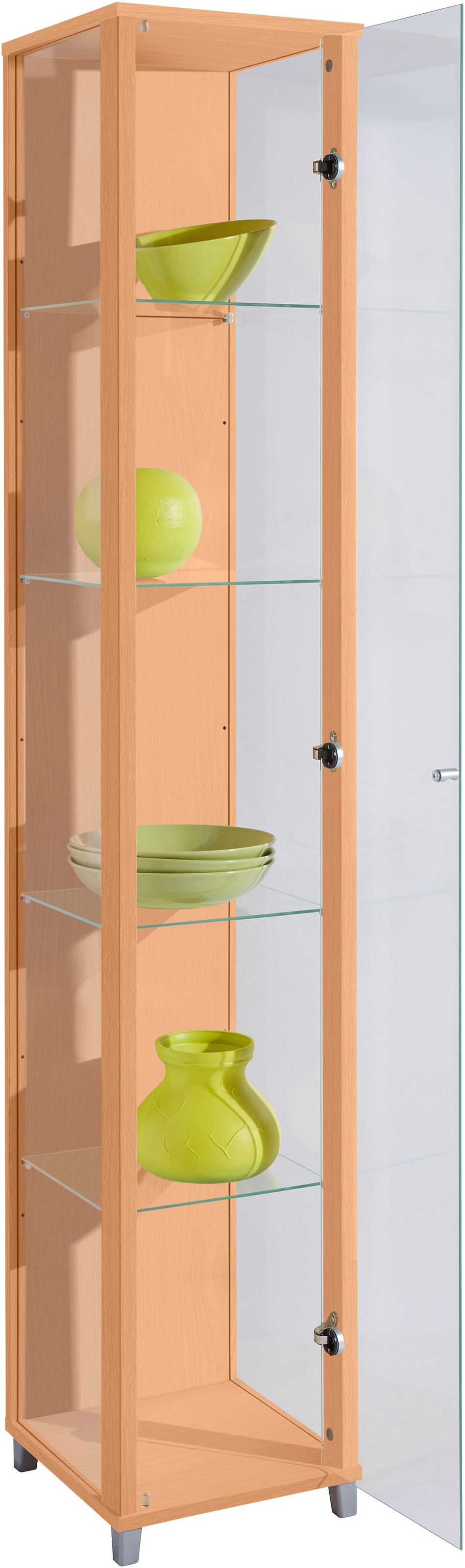 fif möbel Vitrine "OPTIMA Höhe ca. 172 cm" Standvitrine/Glasvitrine 1x Glastür,perfekt für Sammler,Sammlervitrine